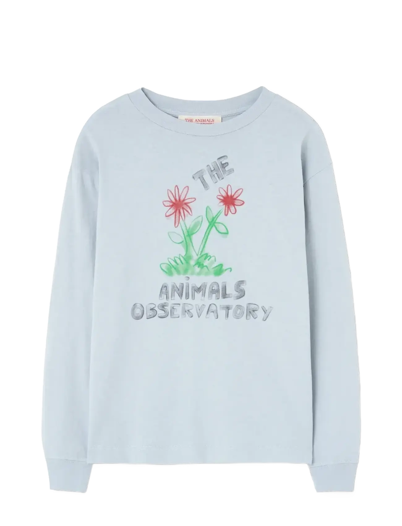 THE ANIMALS OBSERVATORY Flowers Red DoF LonF Sleeve T-Shirt - Góry - BLUE / blue