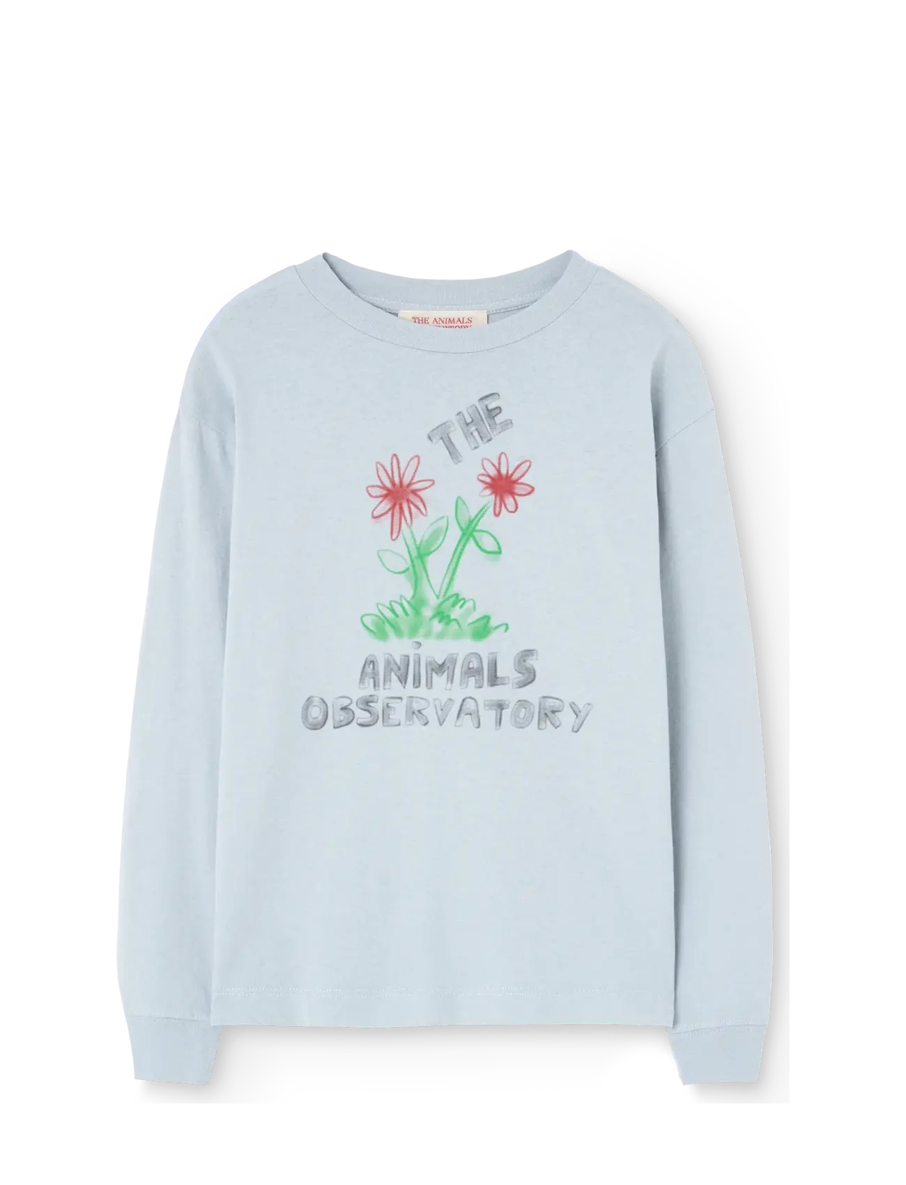 THE ANIMALS OBSERVATORY Flowers Red DoF LonF Sleeve T-Shirt - Dzieci 98-134 - BLUE / blue