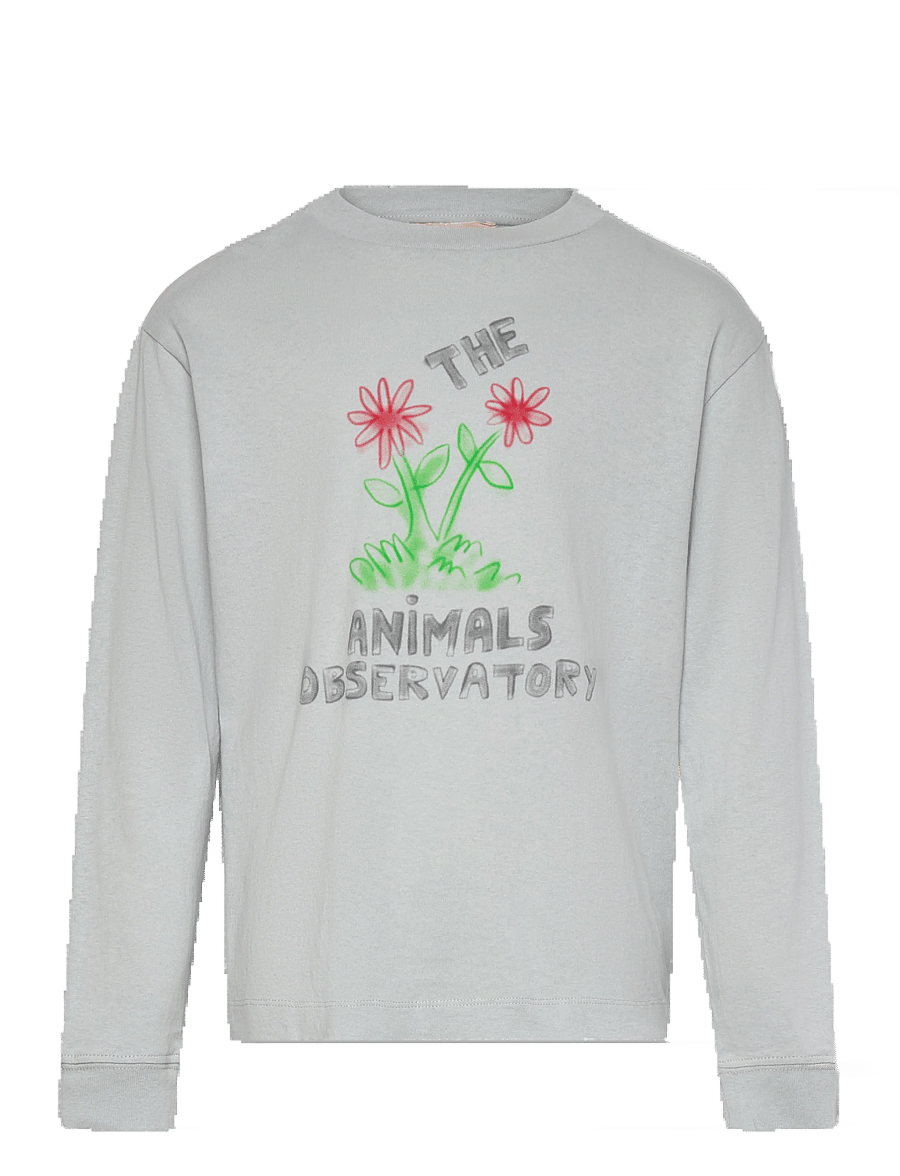 THE ANIMALS OBSERVATORY - Flowers Blue DoF LonF Sleeve T-Shirt - långärmade t-shirts - blue - 0