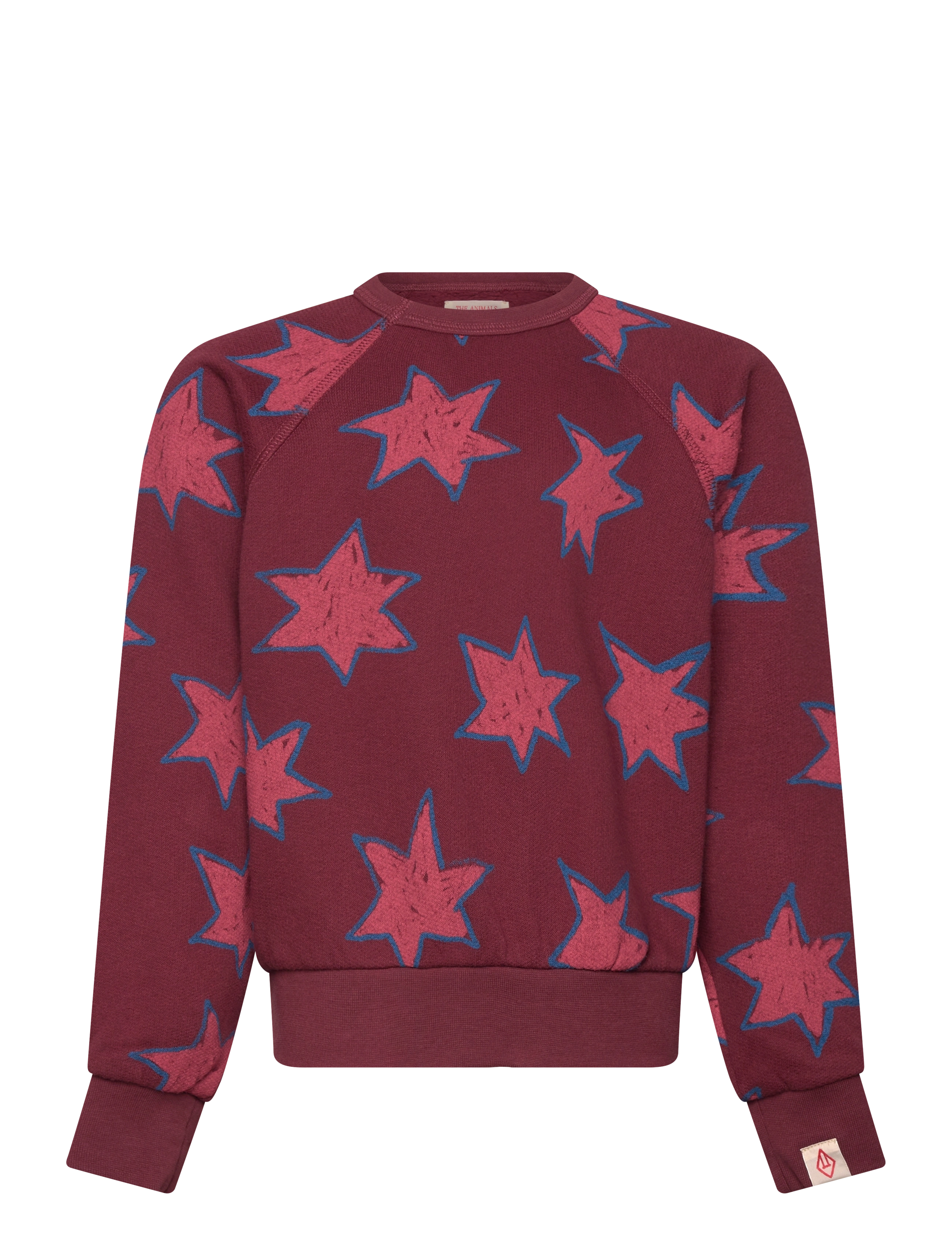 THE ANIMALS OBSERVATORY Stars Shark Sweatshirt, Stjernemønster Sweatshirt, Bordeaux, Str: 8 Y