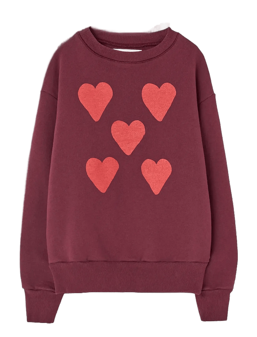 THE ANIMALS OBSERVATORY - Hearts Browned Farnet Bear Sweatshirt - sweatshirts - browned farnet - 0