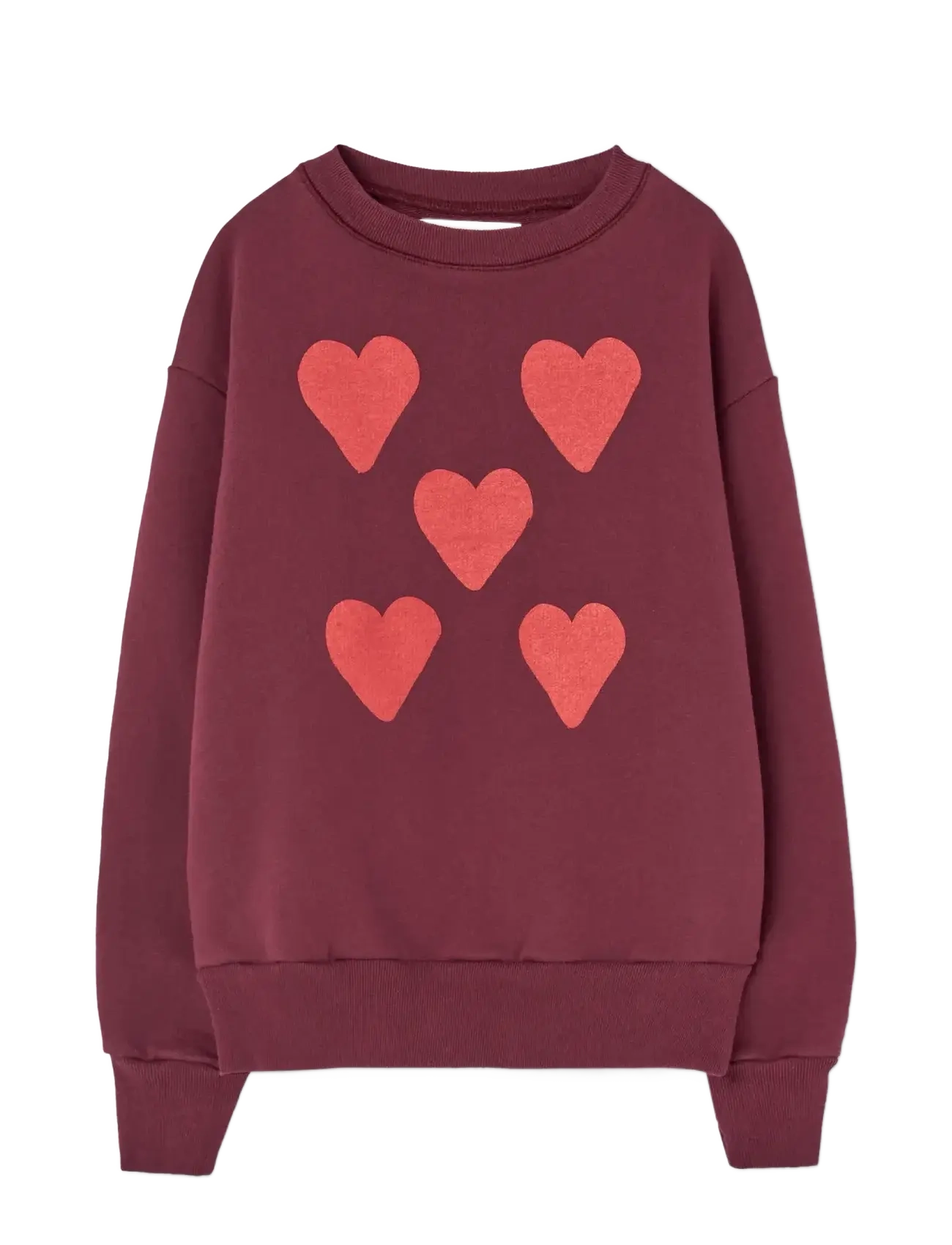 THE ANIMALS OBSERVATORY Hearts Browned Farnet Bear Sweatshirt - Sweatshirts & Kapuzenpullover - BROWNED FARNET / burgundy