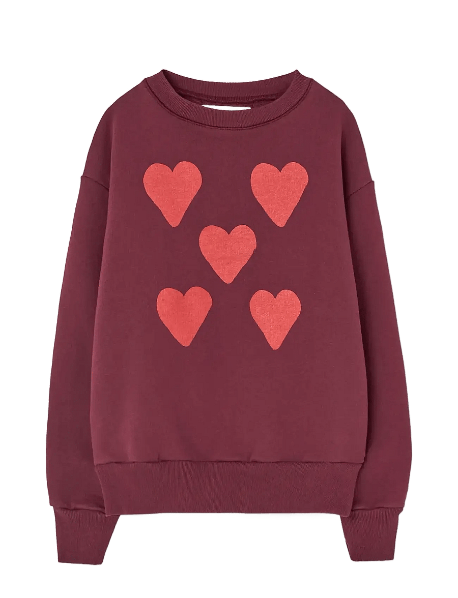 THE ANIMALS OBSERVATORY - Hearts Browned Farnet Bear Sweatshirt - sweatshirts - browned farnet - 0
