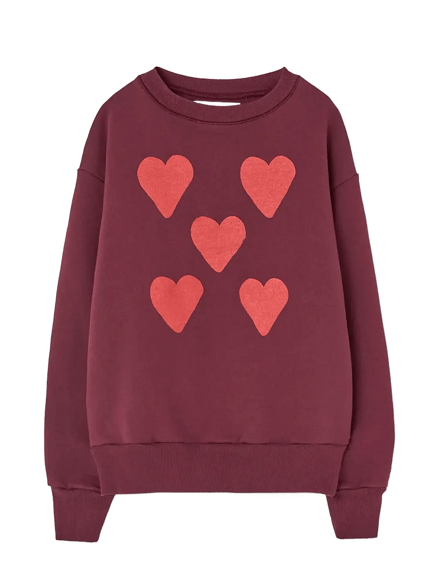 THE ANIMALS OBSERVATORY - Hearts Browned Farnet Bear Sweatshirt - sweatshirts - browned farnet - 0