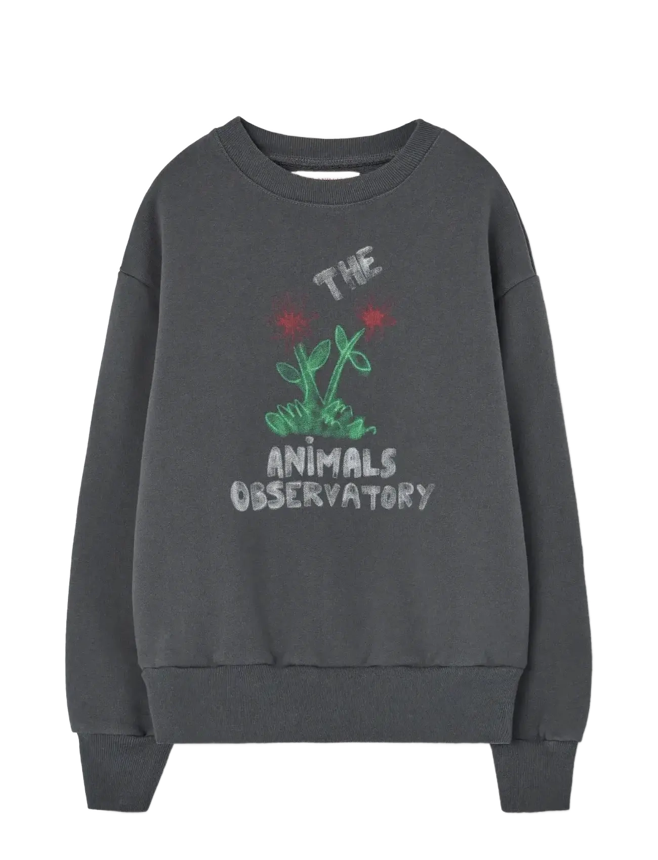 THE ANIMALS OBSERVATORY Flowers Dark Frey Bear Sweatshirt - Animal Observatory - DARK GREY / grey