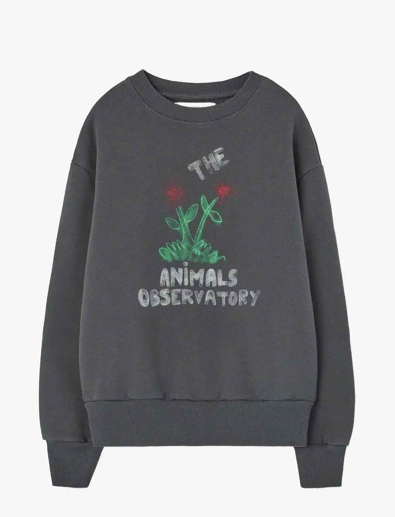 THE ANIMALS OBSERVATORY - Flowers Dark Frey Bear Sweatshirt - sweatshirts - dark grey - 0