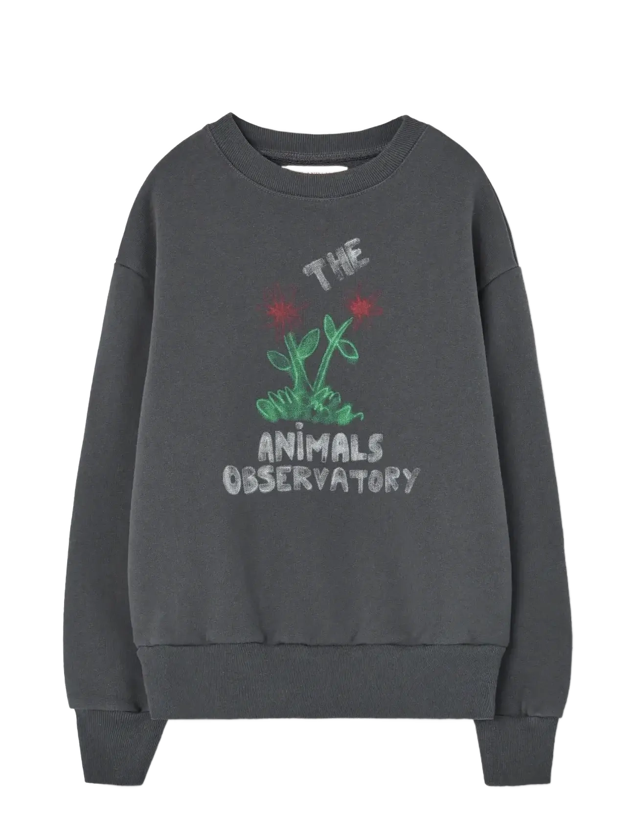 THE ANIMALS OBSERVATORY Flowers Dark Frey Bear Sweatshirt - Klær - DARK GREY / grey