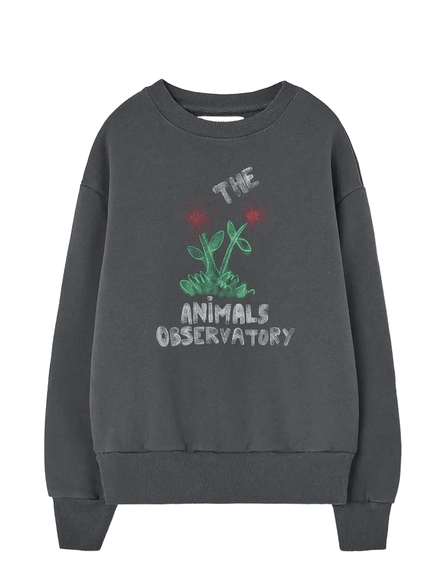 THE ANIMALS OBSERVATORY - Flowers Dark Frey Bear Sweatshirt - dressipluusid - dark grey - 0