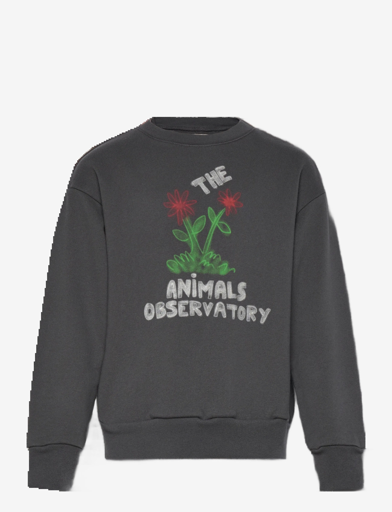 THE ANIMALS OBSERVATORY - Flowers Dark Frey Bear Sweatshirt - sweatshirts - dark grey - 0