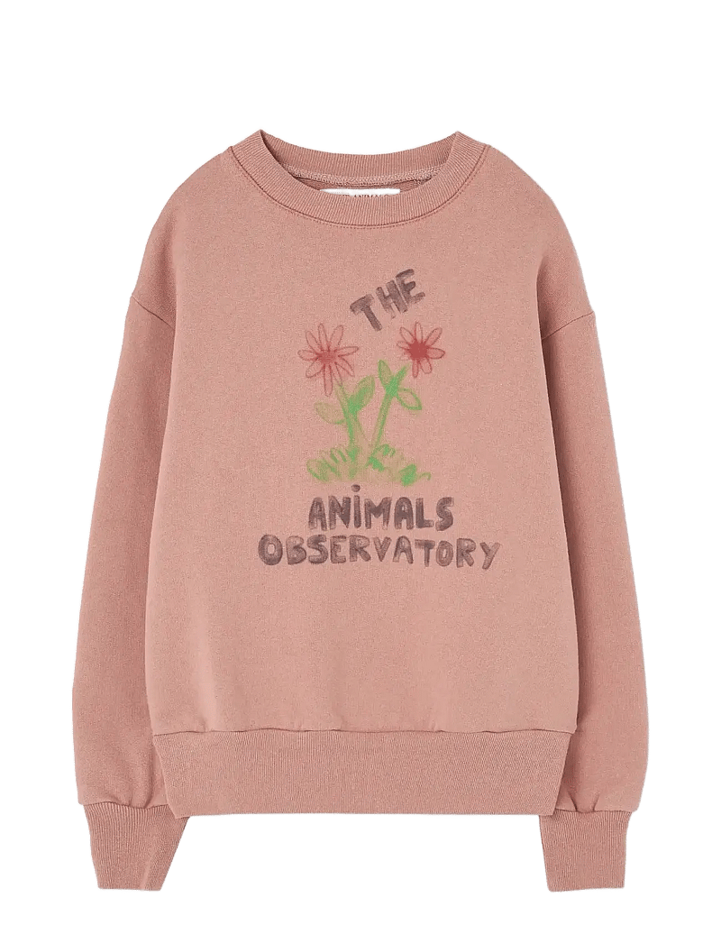 THE ANIMALS OBSERVATORY - Flowers Dusty Coral Bear Sweatshirt - sweatshirts - dusty coral - 0