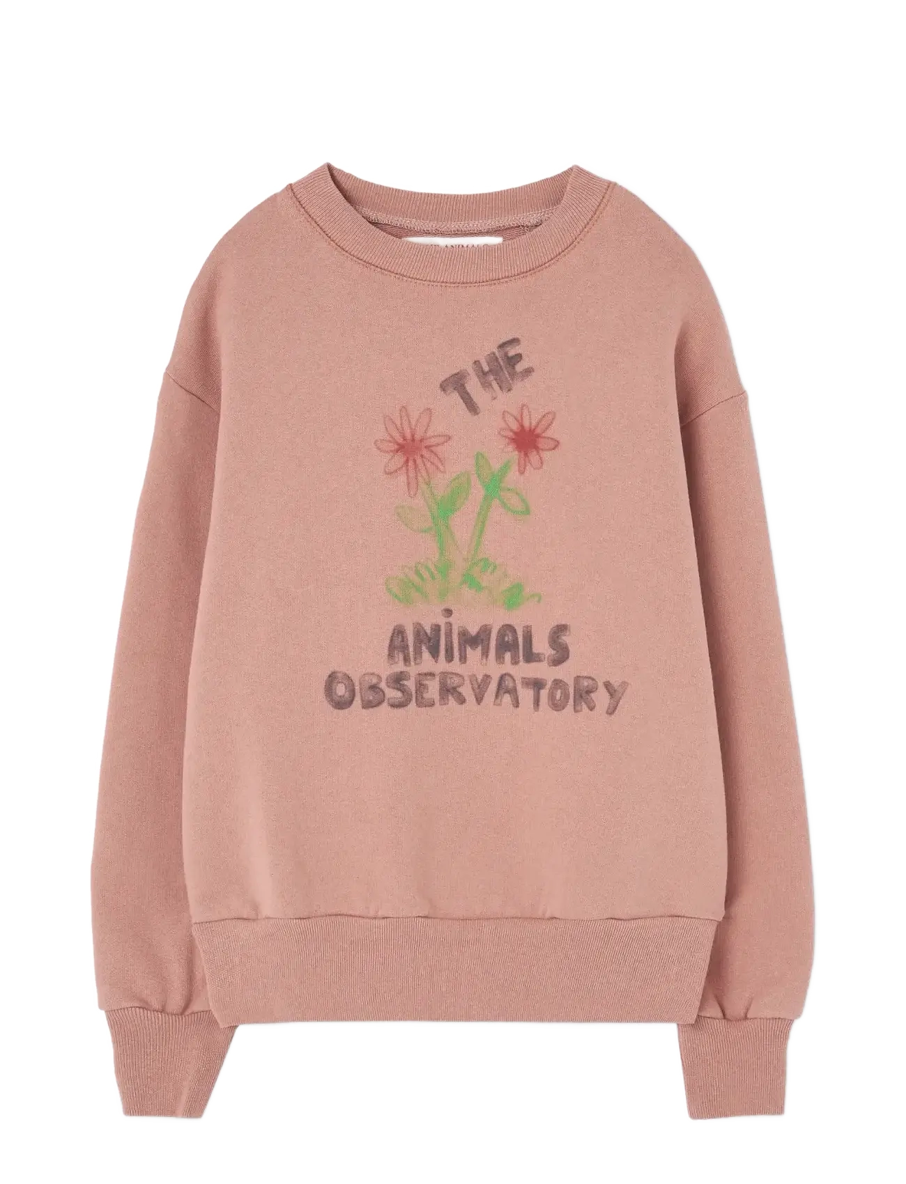 THE ANIMALS OBSERVATORY Flowers Dusty Coral Bear Sweatshirt - Fatnaður - DUSTY CORAL / pink/rose