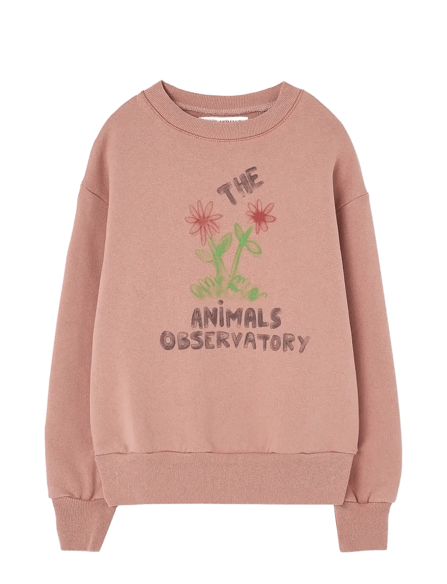 THE ANIMALS OBSERVATORY - Flowers Dusty Coral Bear Sweatshirt - sweatshirts - dusty coral - 0