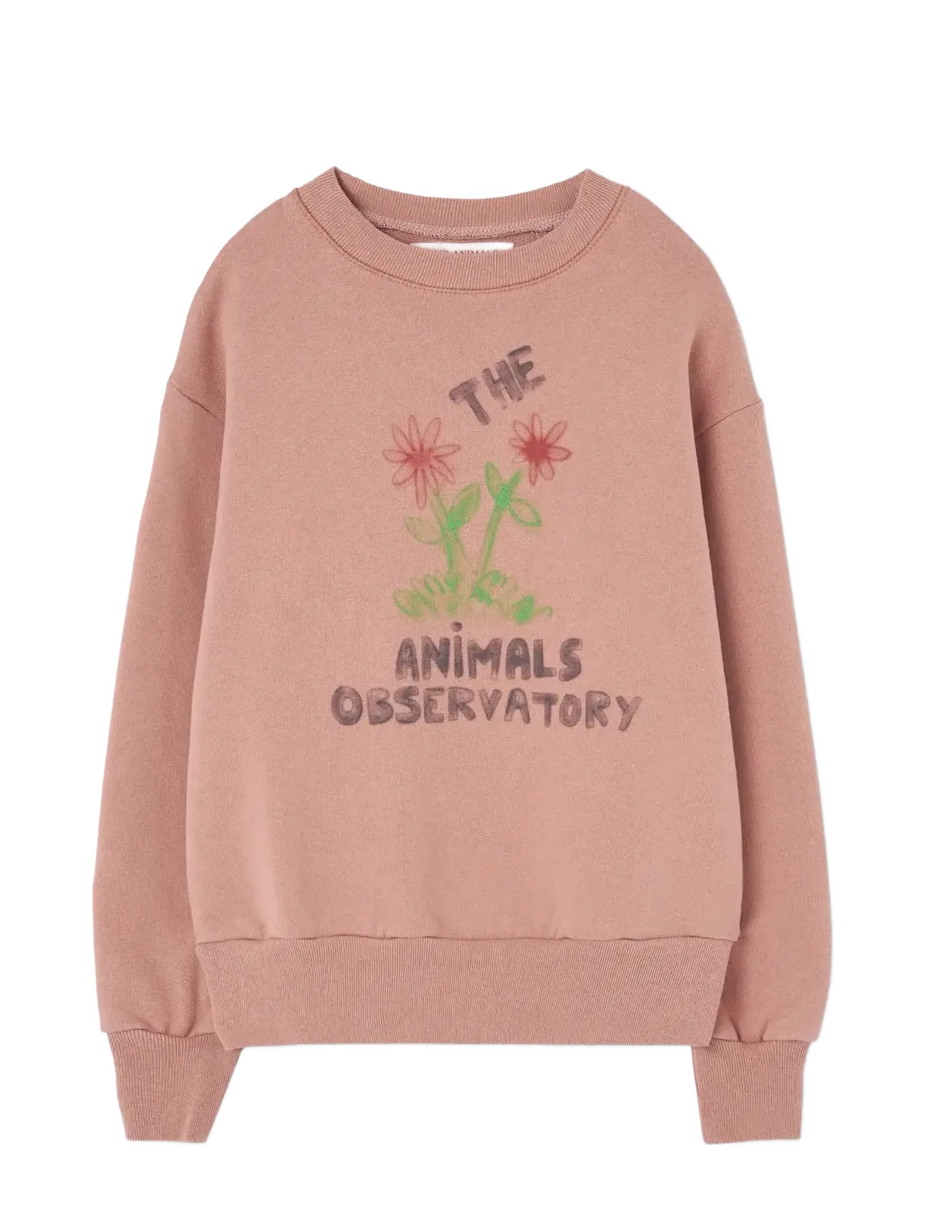 THE ANIMALS OBSERVATORY Flowers Dusty Coral Bear Sweatshirt - Tøj - DUSTY CORAL / pink/rose