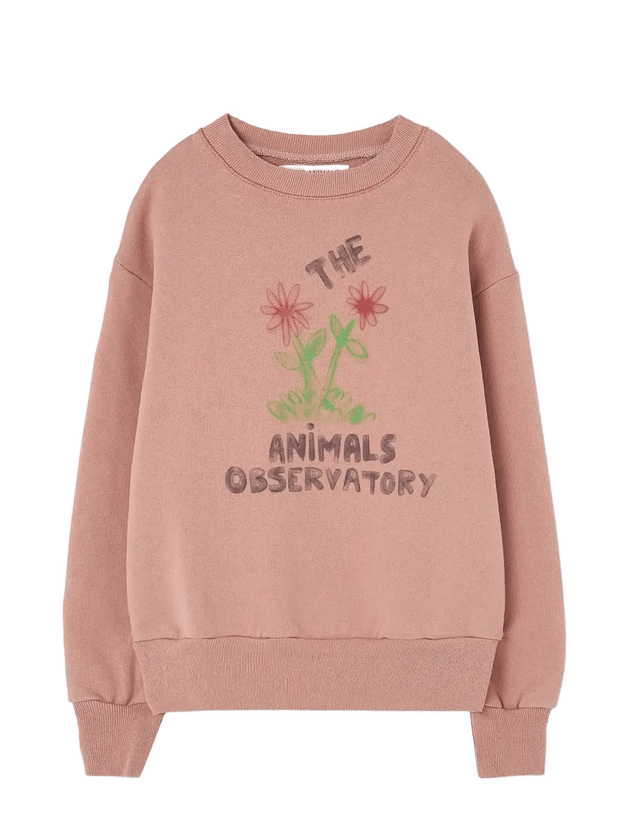THE ANIMALS OBSERVATORY - Flowers Dusty Coral Bear Sweatshirt - sweatshirts - dusty coral - 0