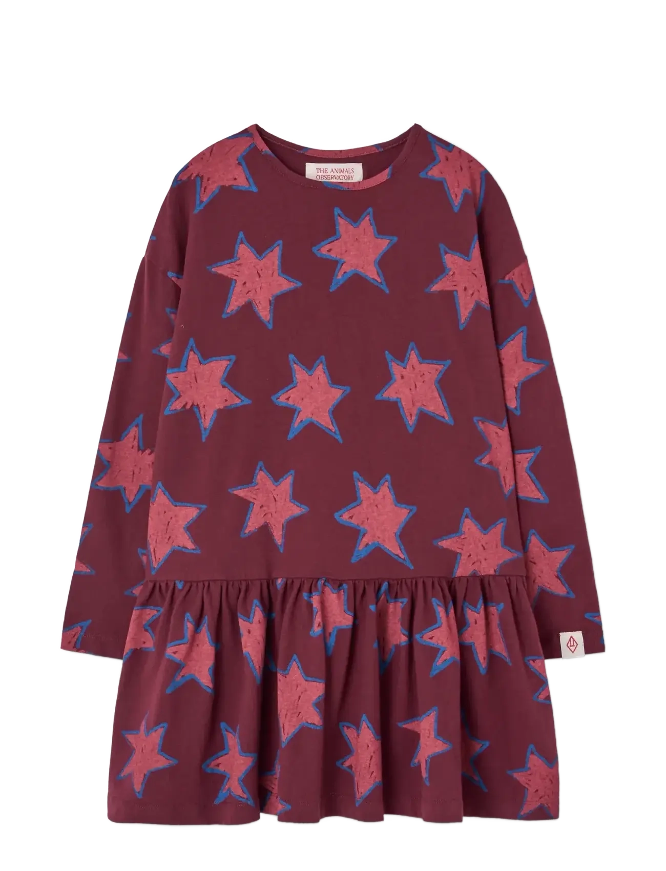 THE ANIMALS OBSERVATORY Stars Macaw Dress, Flæsekjole, Bordeaux, Str: 8 Y