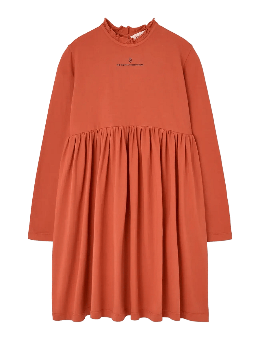 THE ANIMALS OBSERVATORY - FiF Red Crab Dress - långärmade vardagsklänningar - fig red - 0