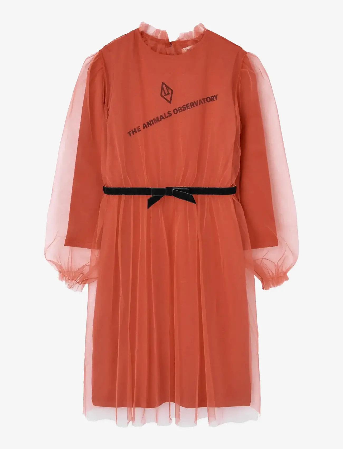 THE ANIMALS OBSERVATORY - TULLE TORTOISE KID MIDI DRESS RED - pitkähihaiset arkimekot - red - 0