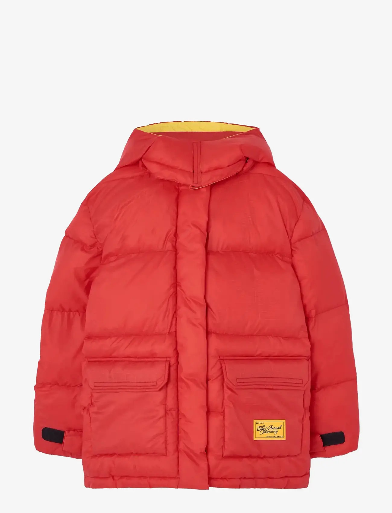 THE ANIMALS OBSERVATORY - LEMUR KID PUFFER JACKET GREEN - vinterjackor - red - 0