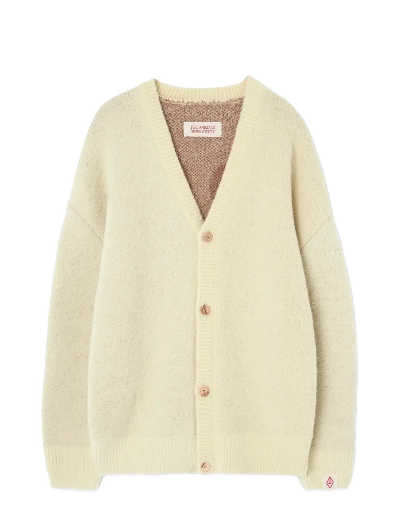 THE ANIMALS OBSERVATORY Yellow Racoon Cardifan, 12 Y, Knitwear, Creme - Cardigans, Kinder