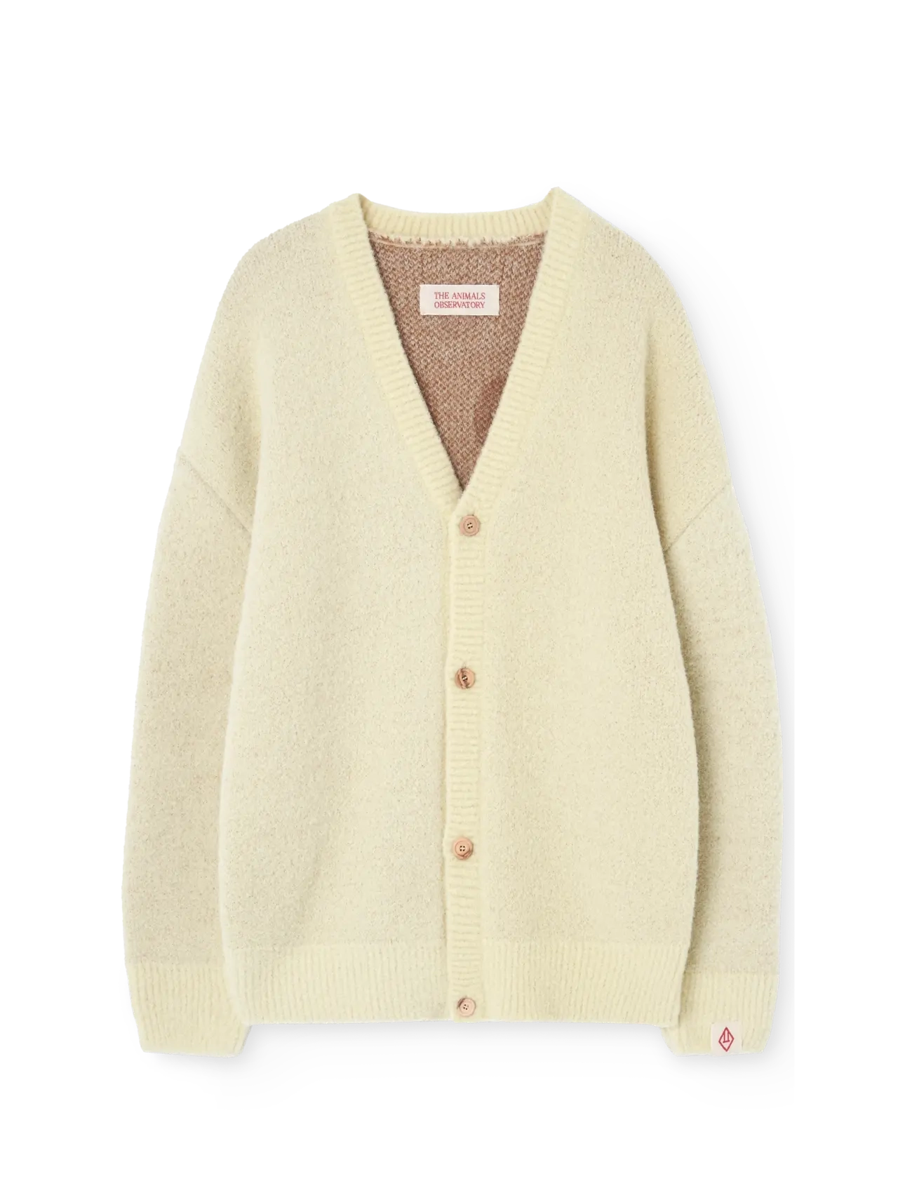 THE ANIMALS OBSERVATORY Yellow Racoon Cardigan, 6 Y, Knitwear, Creme - Cardigans, Kinder