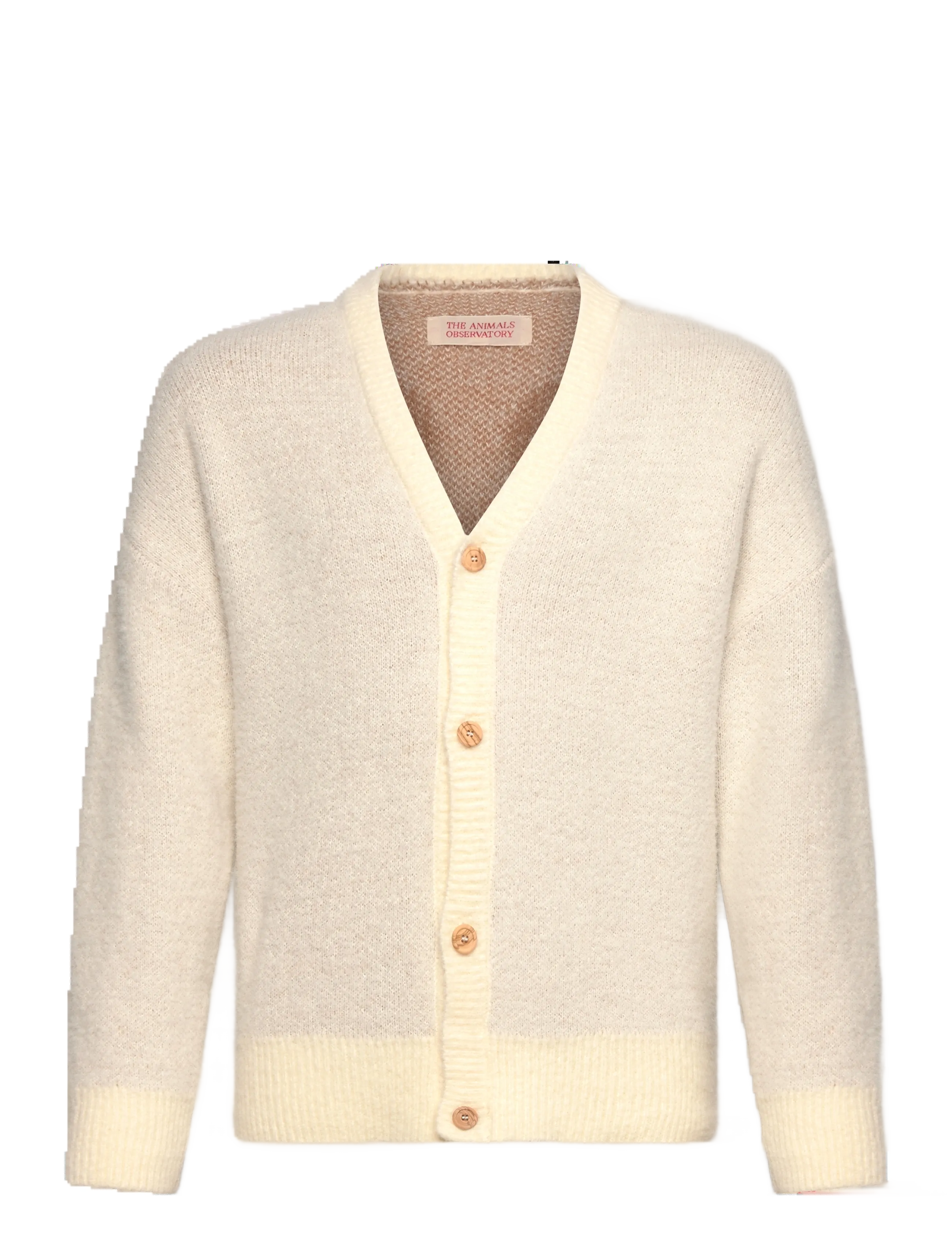 THE ANIMALS OBSERVATORY Yellow Racoon Cardifan, 8 Y, Knitwear, Creme - Cardigans, Kinder
