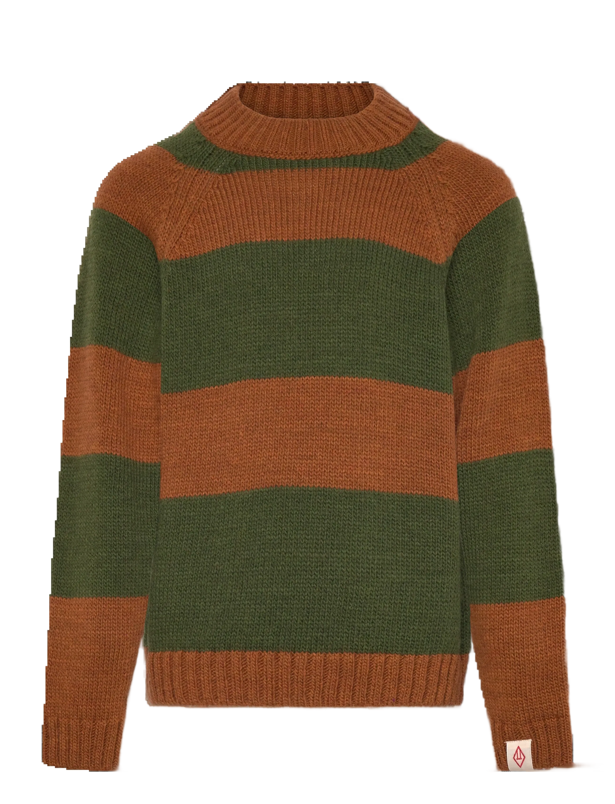 THE ANIMALS OBSERVATORY Stripes Brown Boxfish Sweater - Club Days - BROWN / khaki/green