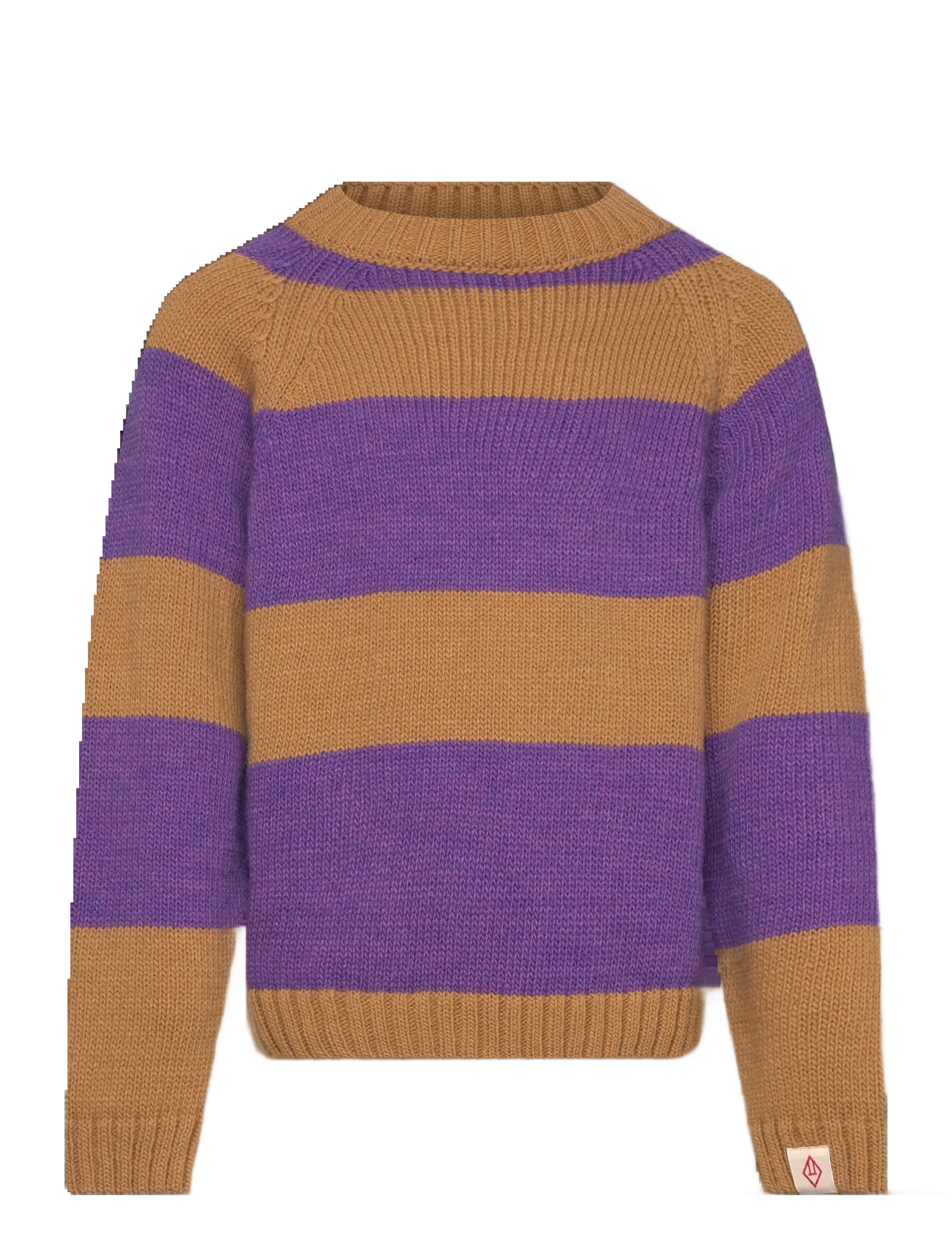 THE ANIMALS OBSERVATORY Stripes BeiFe Boxfish Sweater - Kudumid - BEIGE / purple