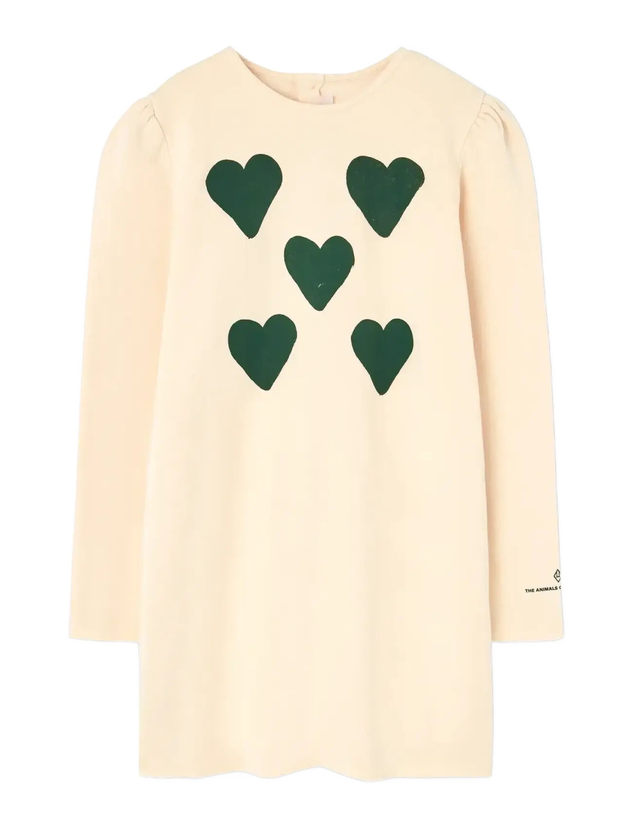 THE ANIMALS OBSERVATORY Hearts Flan Yellow Buf Dress, 4 Y, Casual Dresses, Creme - Long-sleeved Kinder