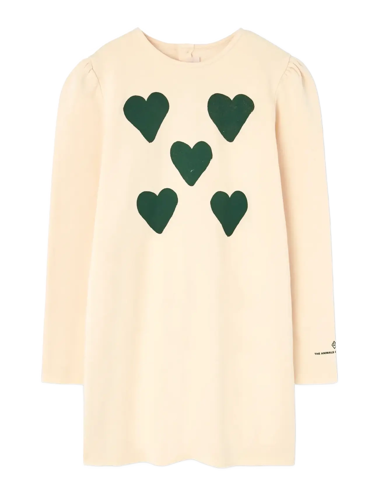 THE ANIMALS OBSERVATORY Hearts Flan Yellow Buf Dress, 6 Y, Casual Dresses, Creme - Long-sleeved Kinder