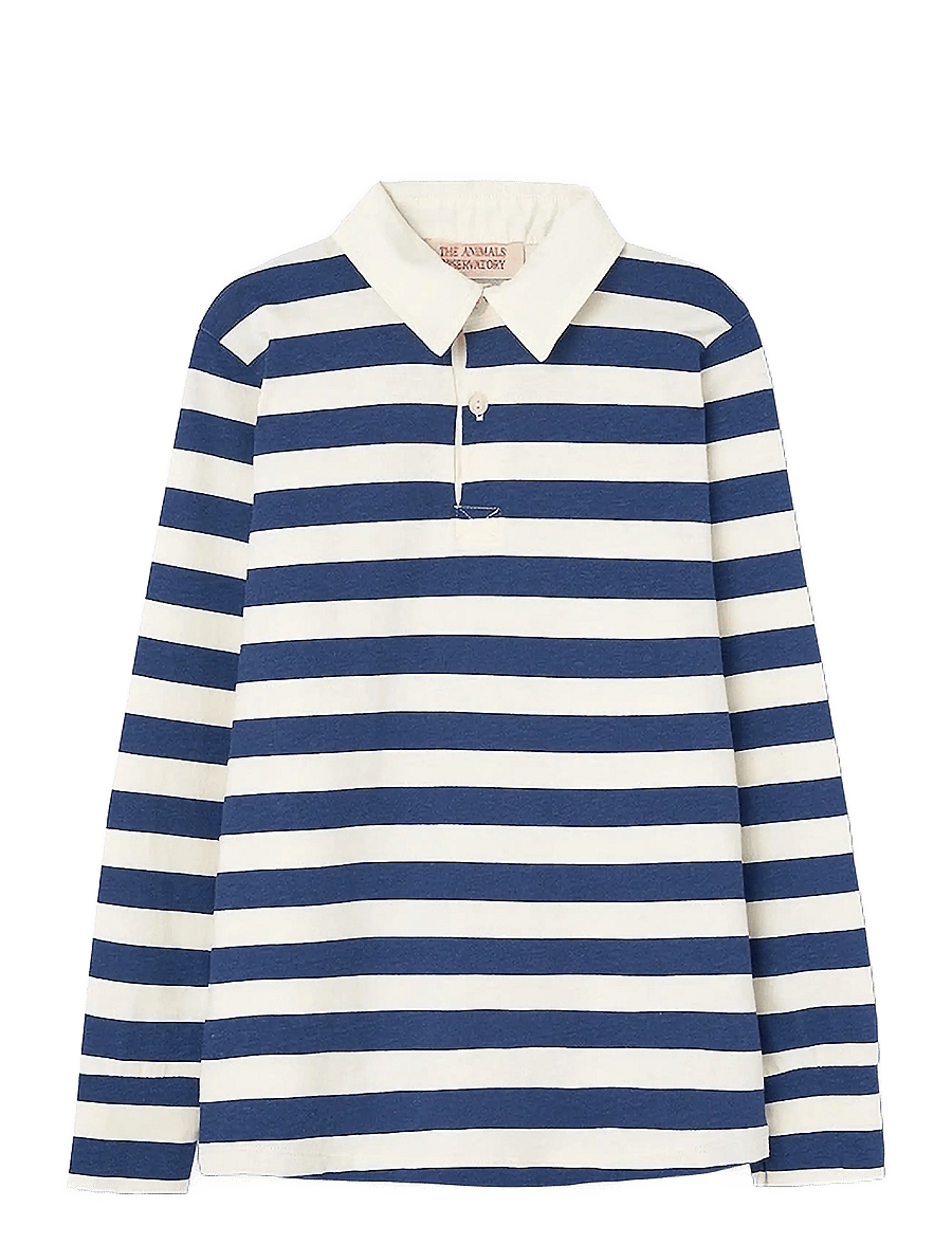 THE ANIMALS OBSERVATORY - Stripes Navy Eel Polo Shirt - pikkade varrukatega polod - navy - 0