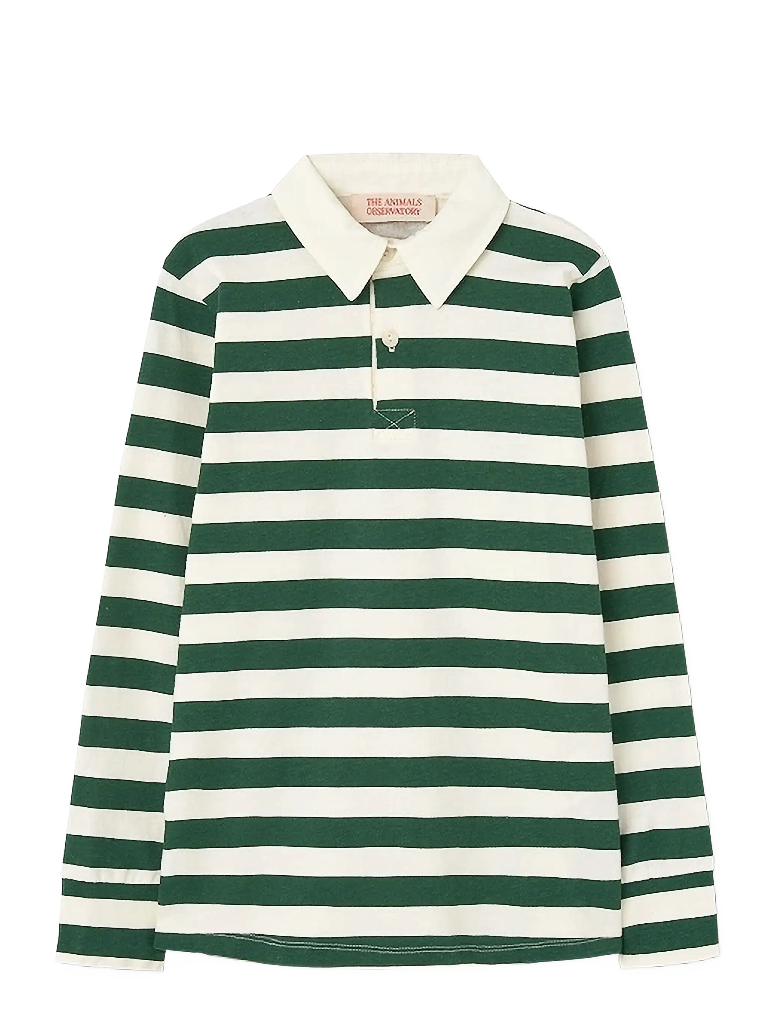 THE ANIMALS OBSERVATORY Stripes Freen Eel Polo Shirt, 12 Y, Green, Polo Skjorter > Langærmede Polo Shirts, Børn
