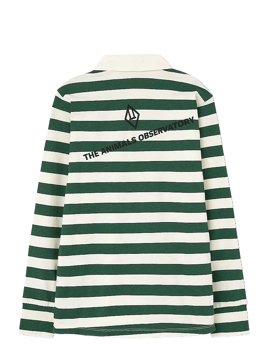 THE ANIMALS OBSERVATORY - Stripes Freen Eel Polo Shirt - pikkade varrukatega polod - green - 1