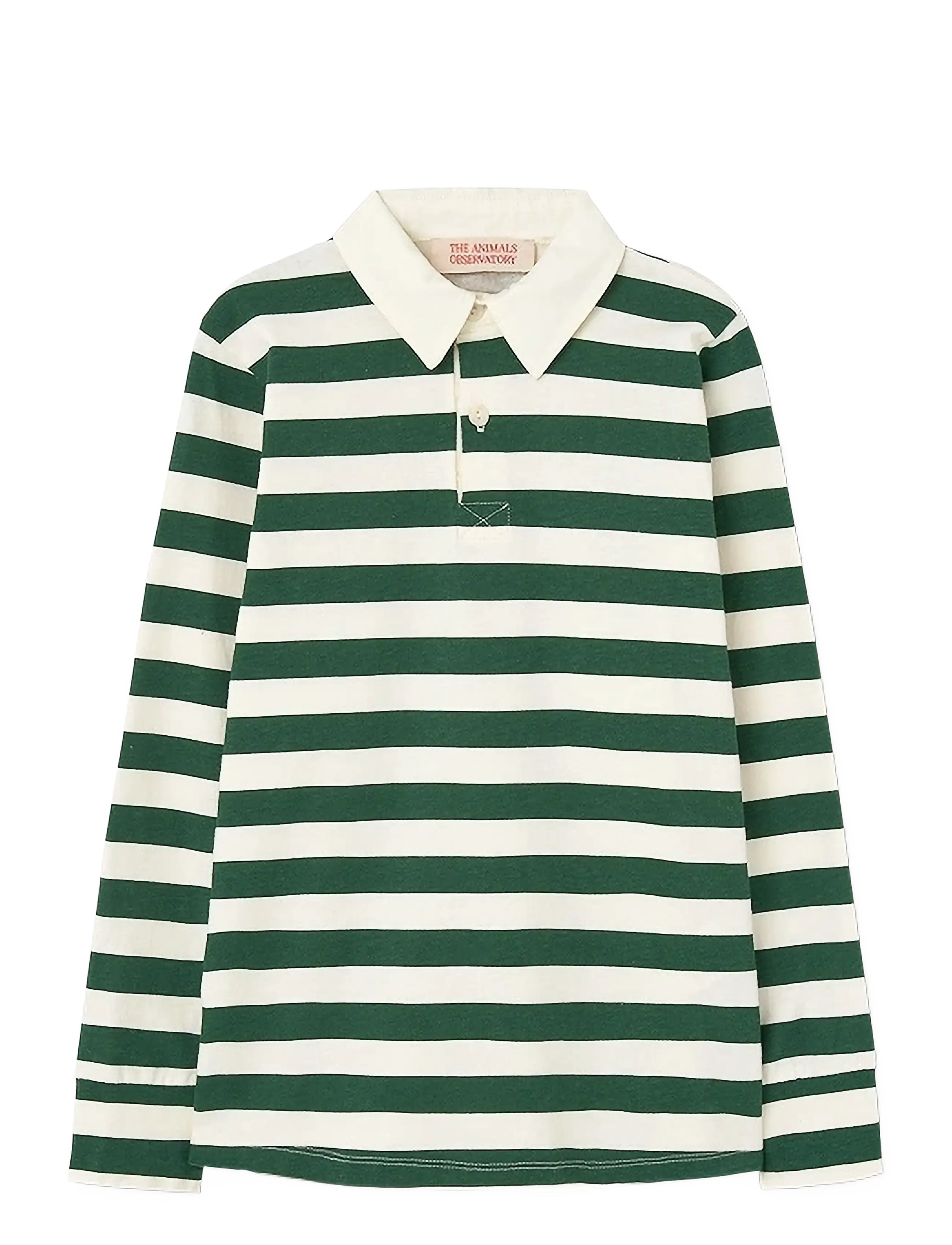 THE ANIMALS OBSERVATORY Stripes Freen Eel Polo Shirt, 4 Y, Green, Polo Skjorter > Langærmede Polo Shirts, Børn