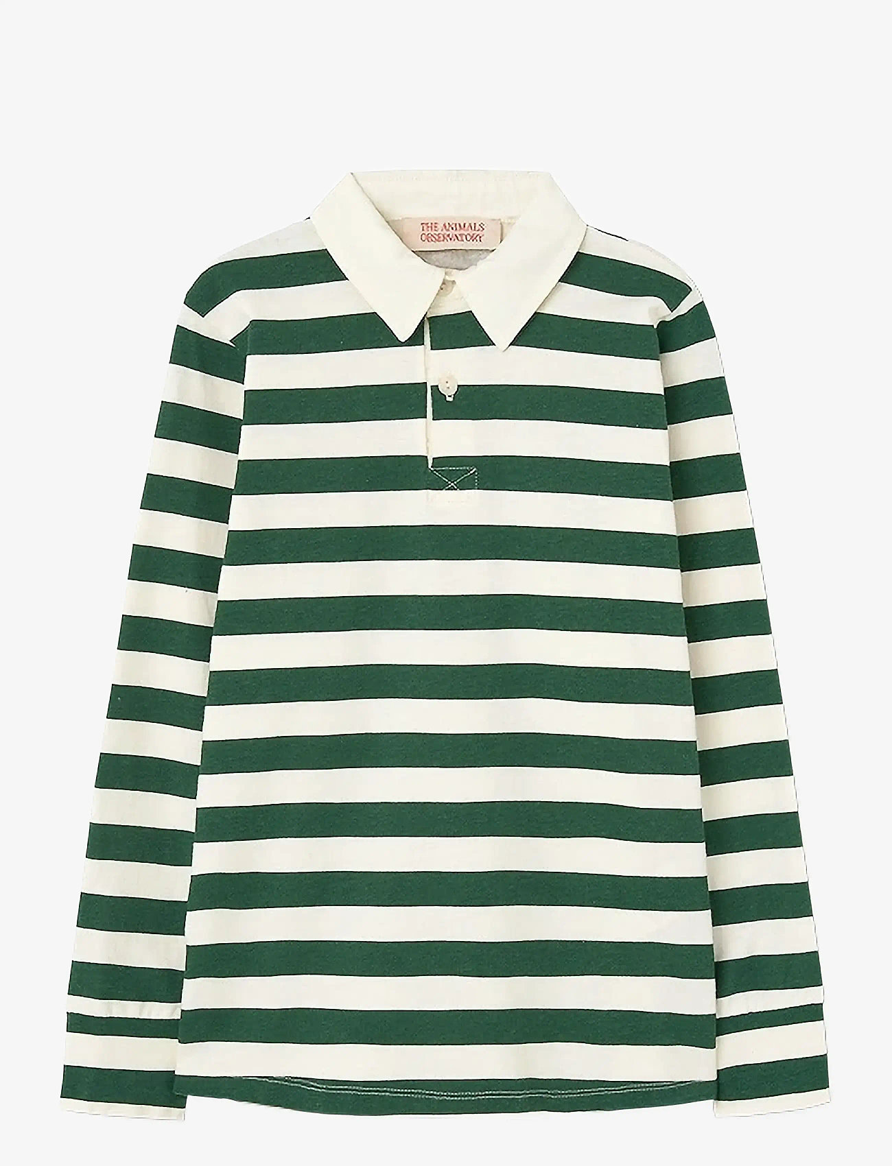 THE ANIMALS OBSERVATORY - Stripes Freen Eel Polo Shirt - långärmade pikéer - green - 0