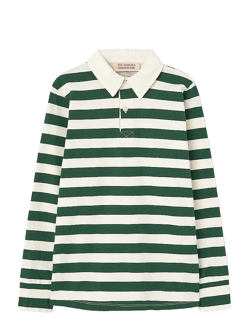 THE ANIMALS OBSERVATORY - Stripes Freen Eel Polo Shirt - långärmade pikéer - green - 0