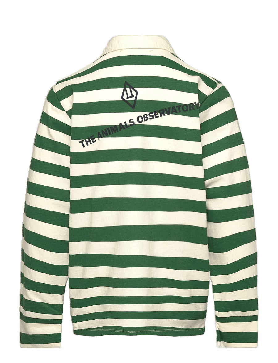 THE ANIMALS OBSERVATORY - Stripes Freen Eel Polo Shirt - pikkade varrukatega polod - green - 1