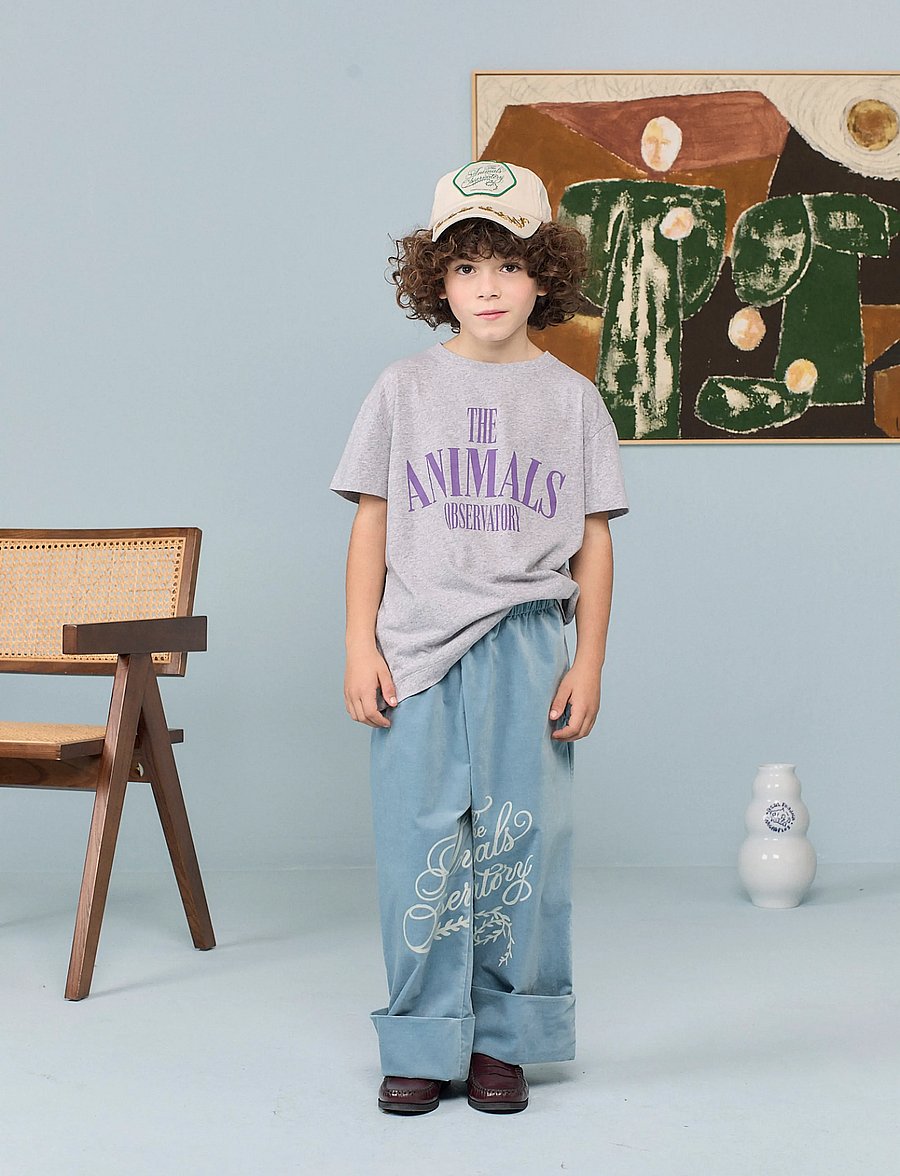 THE ANIMALS OBSERVATORY - PUPFISH KID T-SHIRT MEDIUM GREY HEATHER - lühikeste varrukatega t-särgid - grey heather - 0