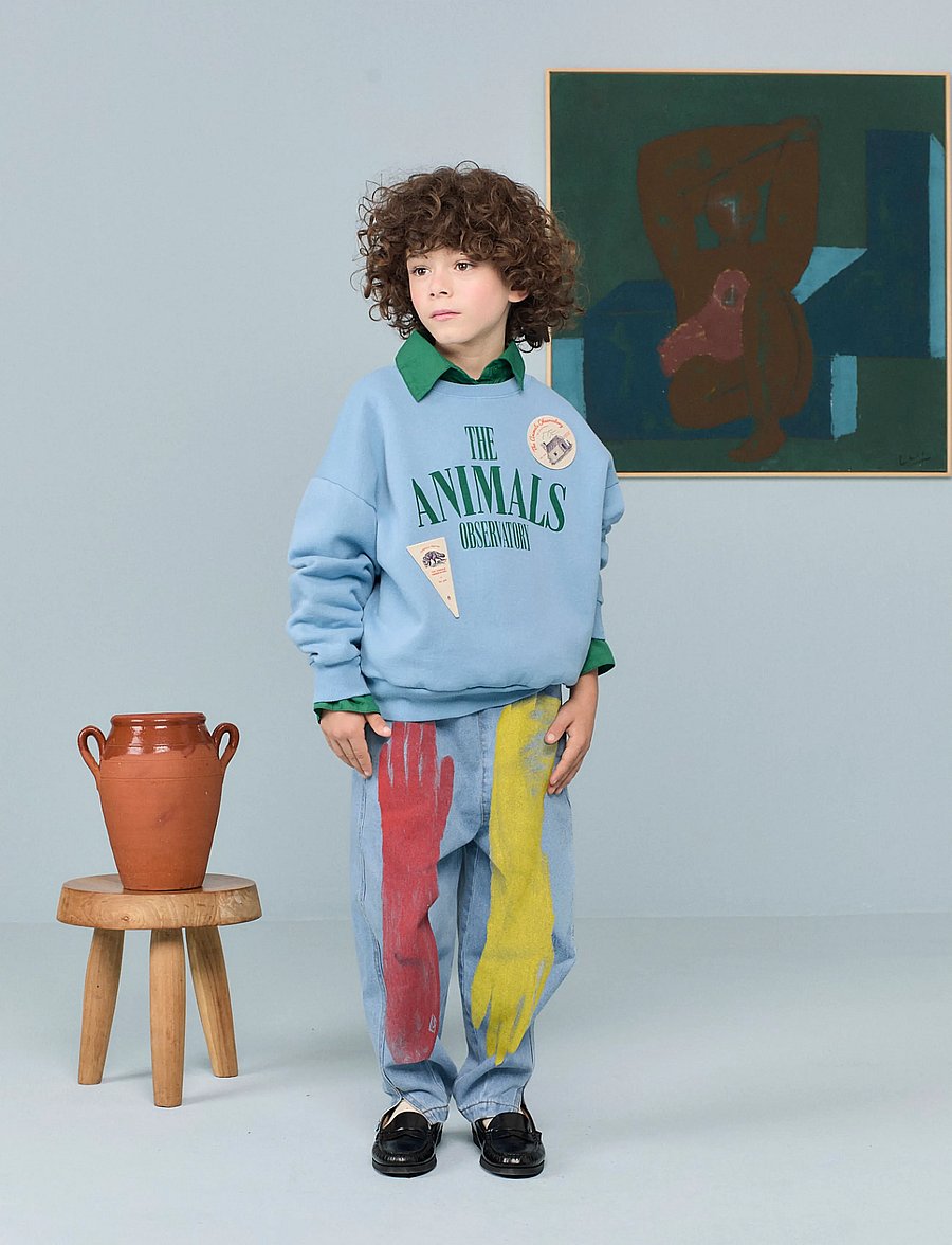 THE ANIMALS OBSERVATORY - KILLIFISH WARM KID SWEATSHIRT BROWN - sweatshirts - blue - 0