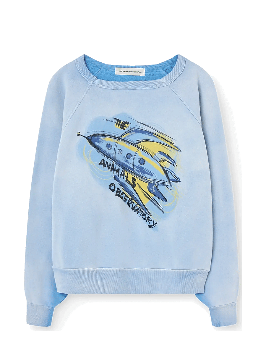 THE ANIMALS OBSERVATORY - SHARK WARM KID SWEATSHIRT DUSTY BLUE - sweatshirts - dusty blue - 1