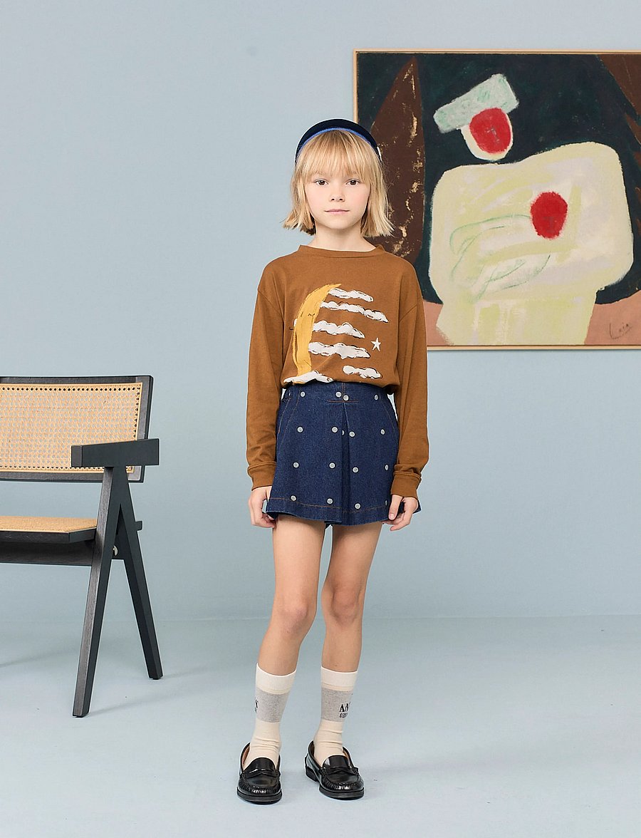 THE ANIMALS OBSERVATORY - OLINGO DENIM KID SKORT BLUE - jeansshorts - blue - 0
