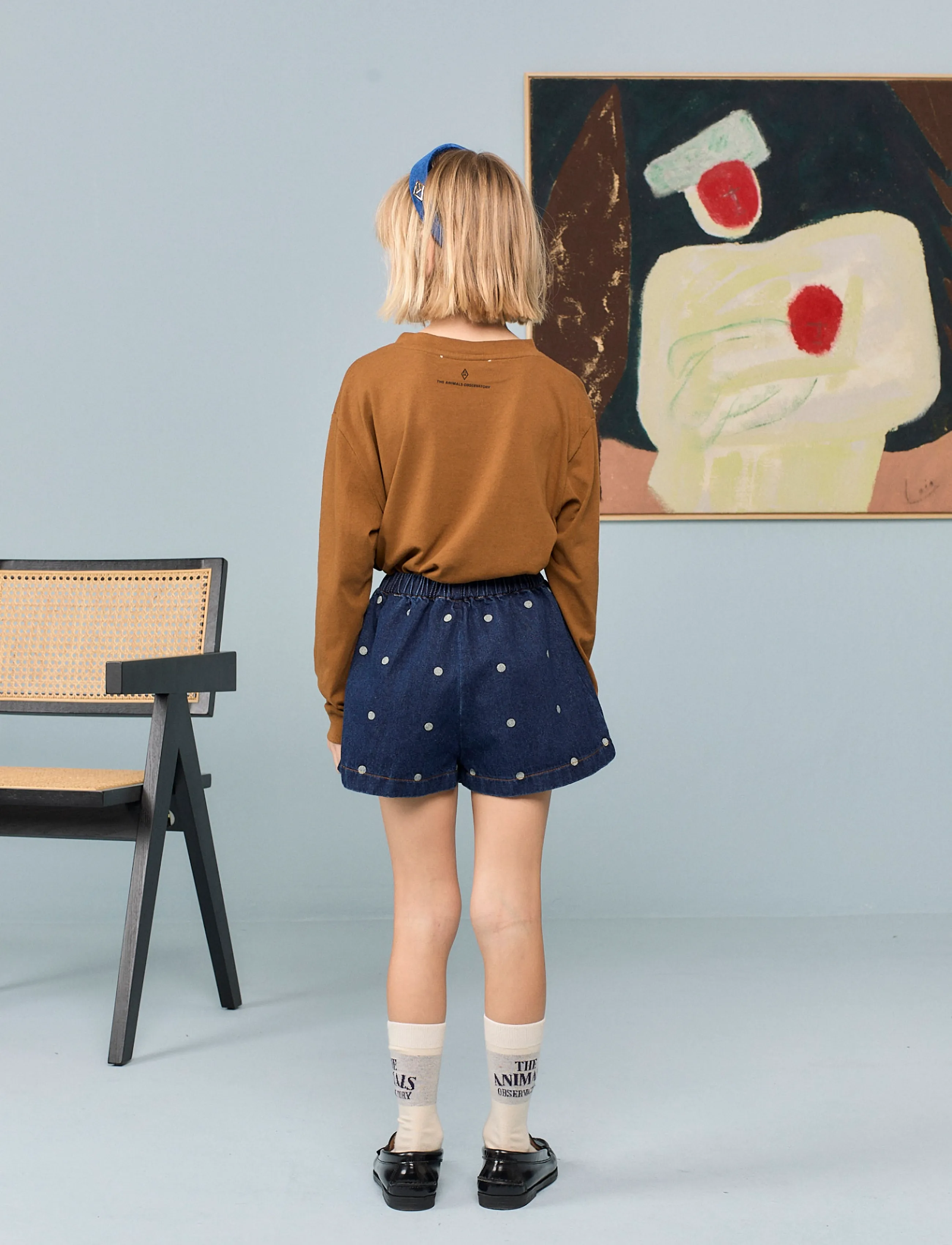 THE ANIMALS OBSERVATORY - OLINGO DENIM KID SKORT BLUE - denim shorts - blue - 3