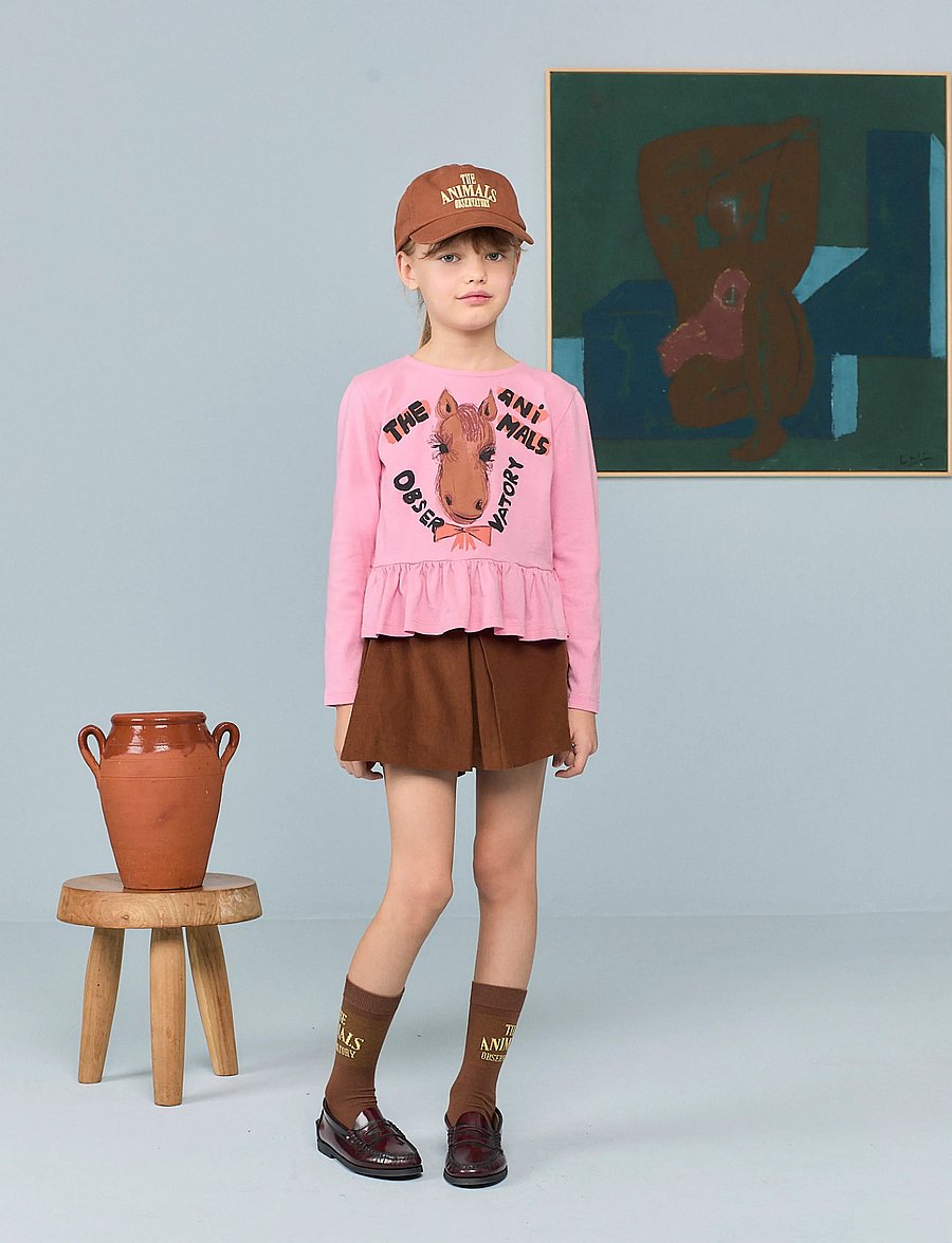 THE ANIMALS OBSERVATORY - OLINGO MICROCORDUROY KID SKORT BROWN - vabaaja lühikesed püksid - brown - 0