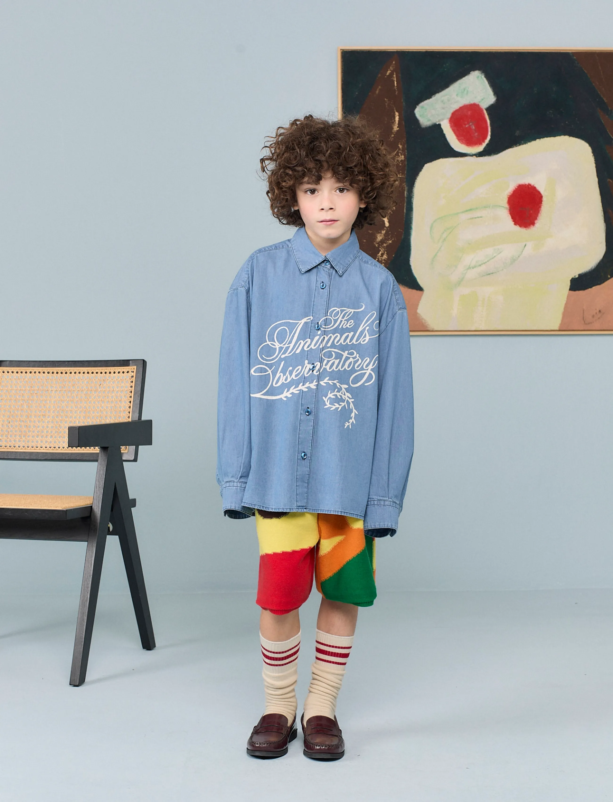 THE ANIMALS OBSERVATORY Skunk Kid Socks, Børne Crew Sokker, Cream, Str: 23/26