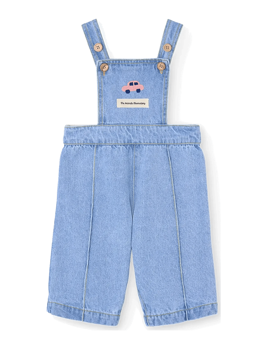THE ANIMALS OBSERVATORY - CATFISH BABY DENIM JUMPSUIT - hängselbyxor - soft blue - 0