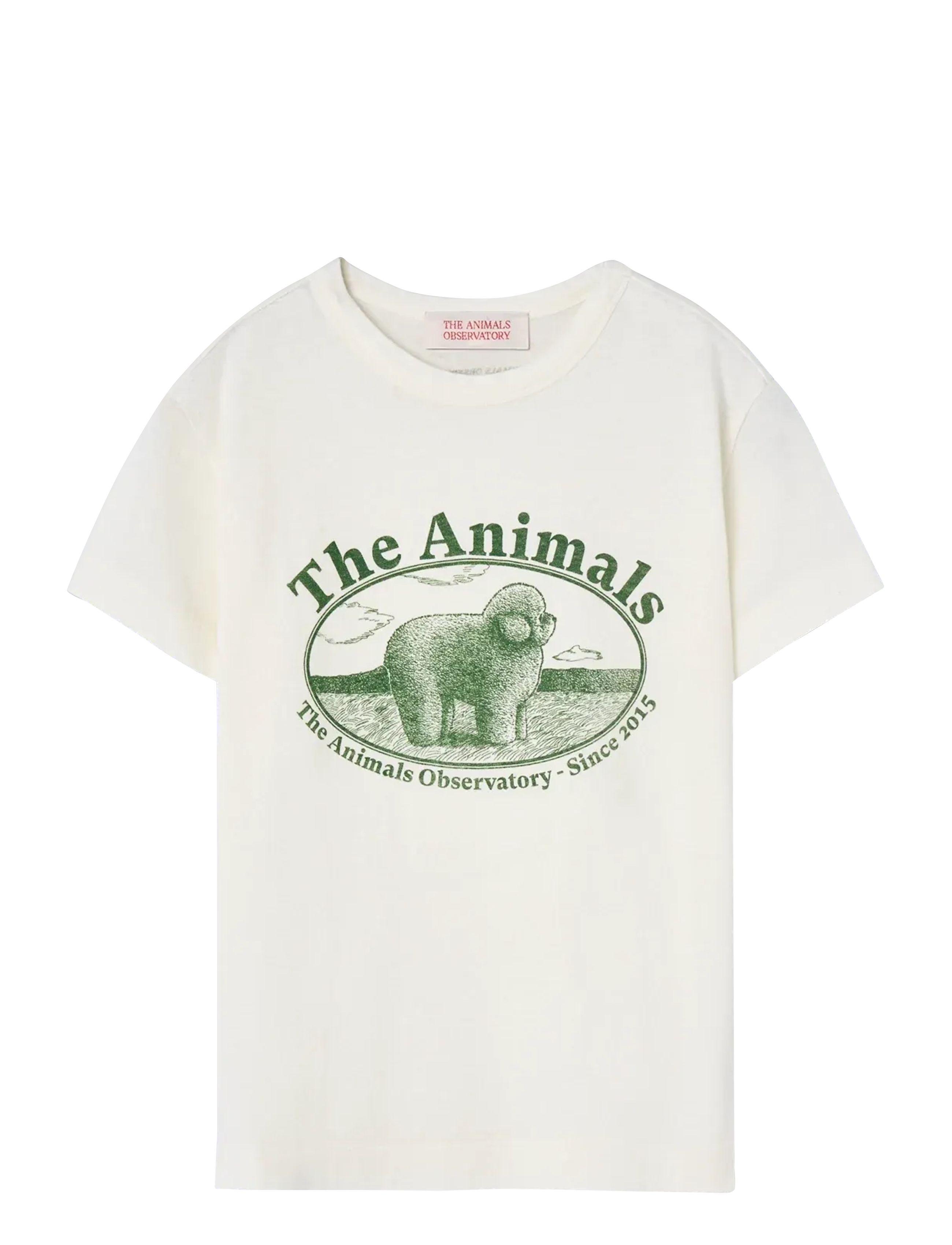THE ANIMALS OBSERVATORY ROOSTER KID T-SHIRT White Logo - Overdele - WHITE LOGO / beige