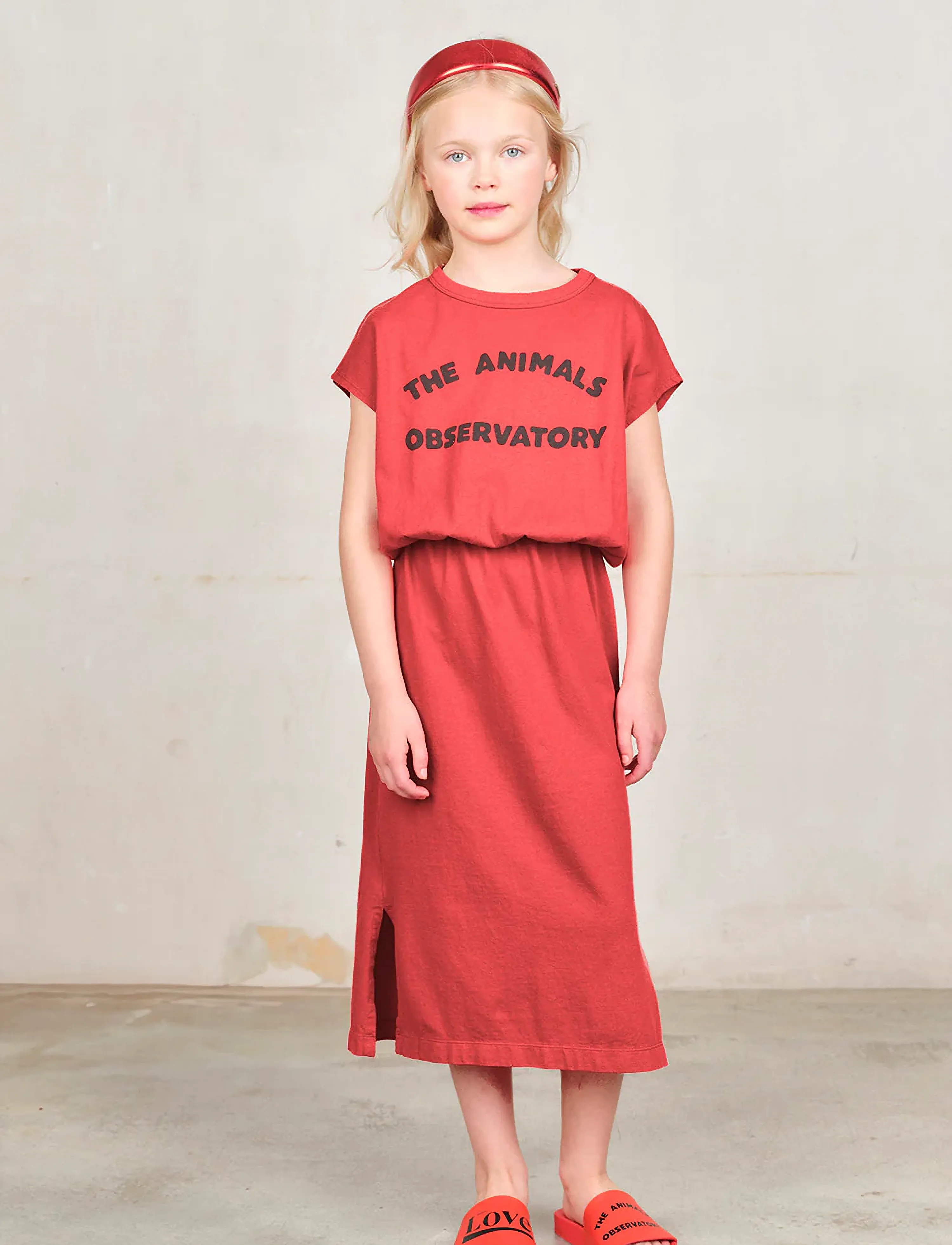 THE ANIMALS OBSERVATORY Orca Kid Midi Dress Red, 4 Y, Red, Nederdele > Midi-Nederdele, Børn
