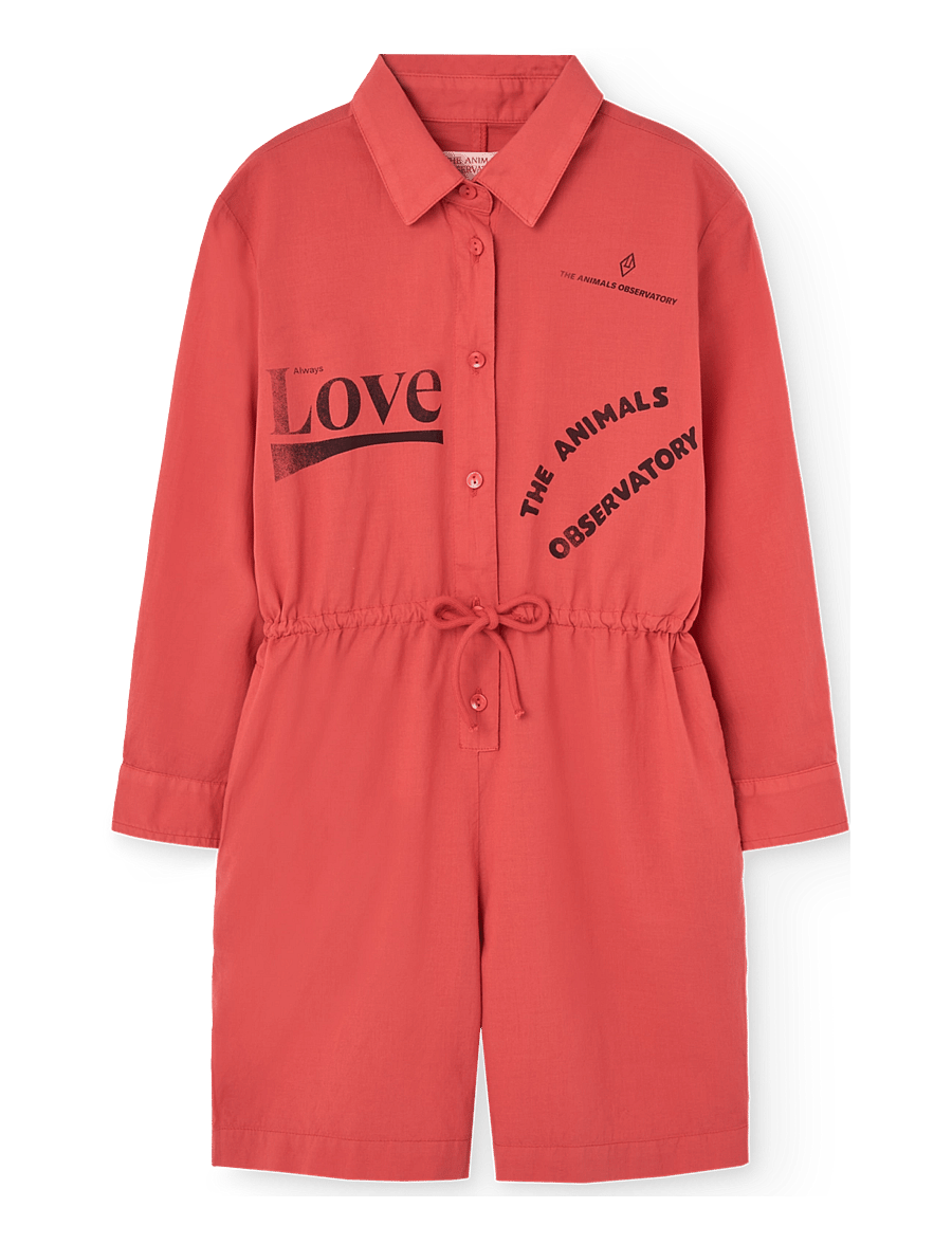 THE ANIMALS OBSERVATORY - SQUIRREL KID SHORT JUMPSUIT Red - jumpsuits - red - 1