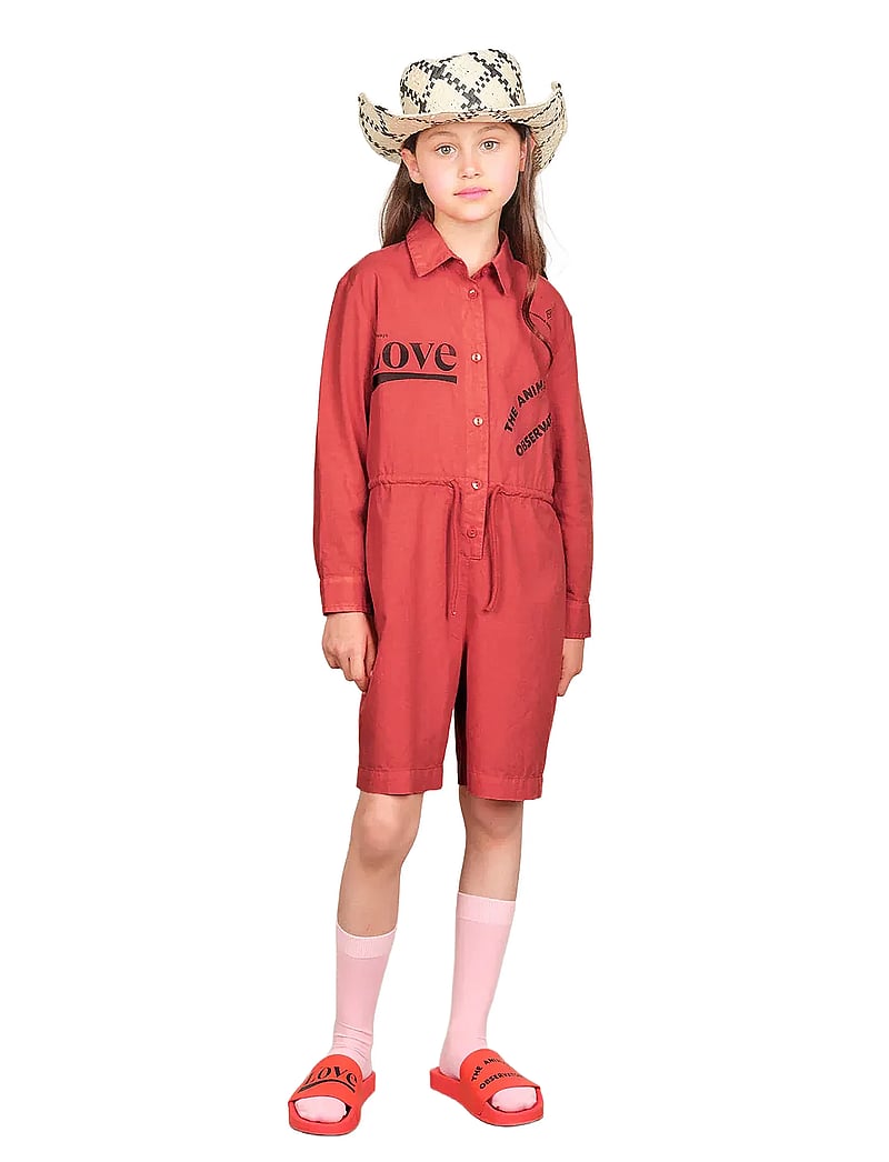 THE ANIMALS OBSERVATORY - SQUIRREL KID SHORT JUMPSUIT Red - jumpsuits - red - 0