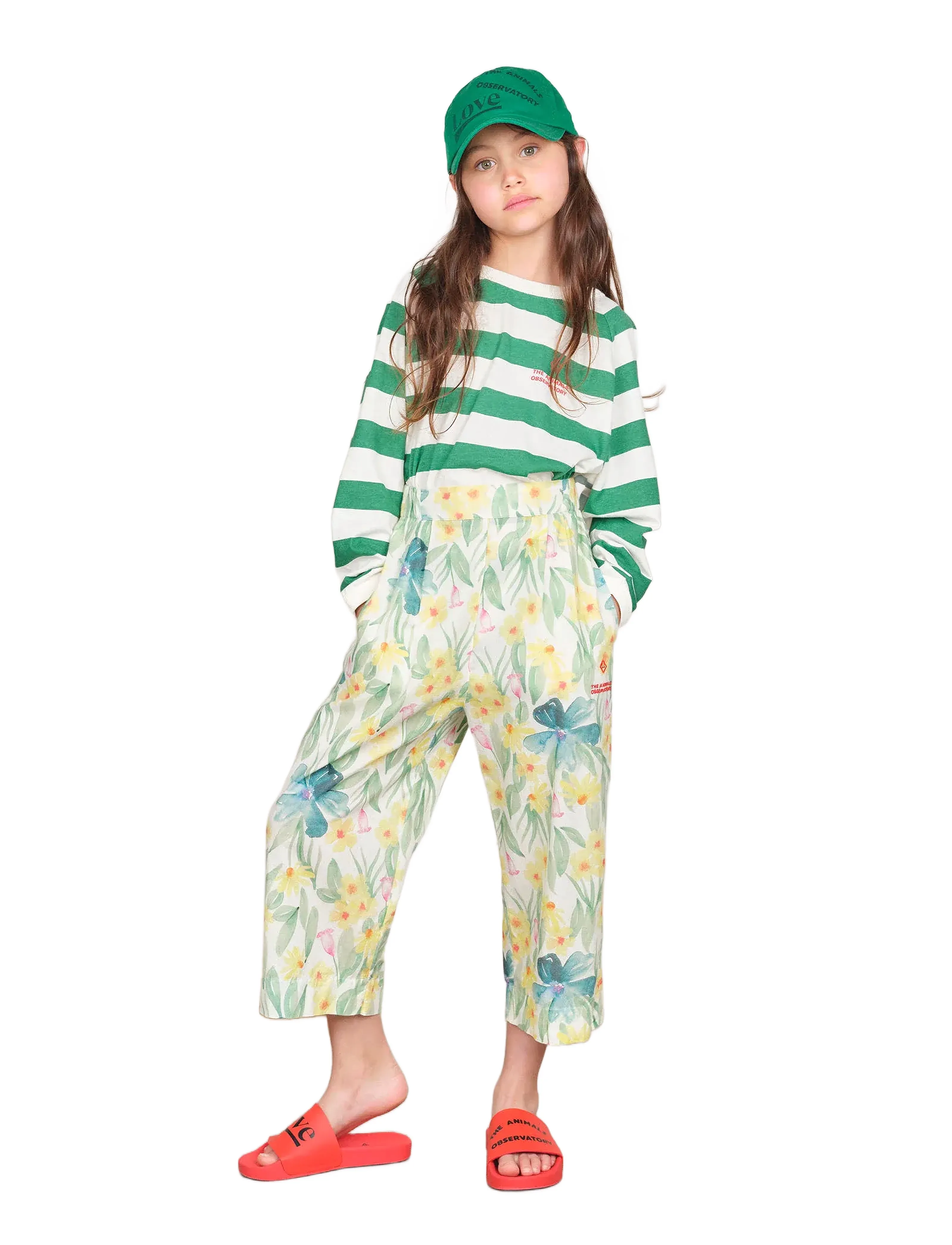 THE ANIMALS OBSERVATORY Antelope Kid Pants White, 4 Y, Green, Underdele > Bukser, Børn