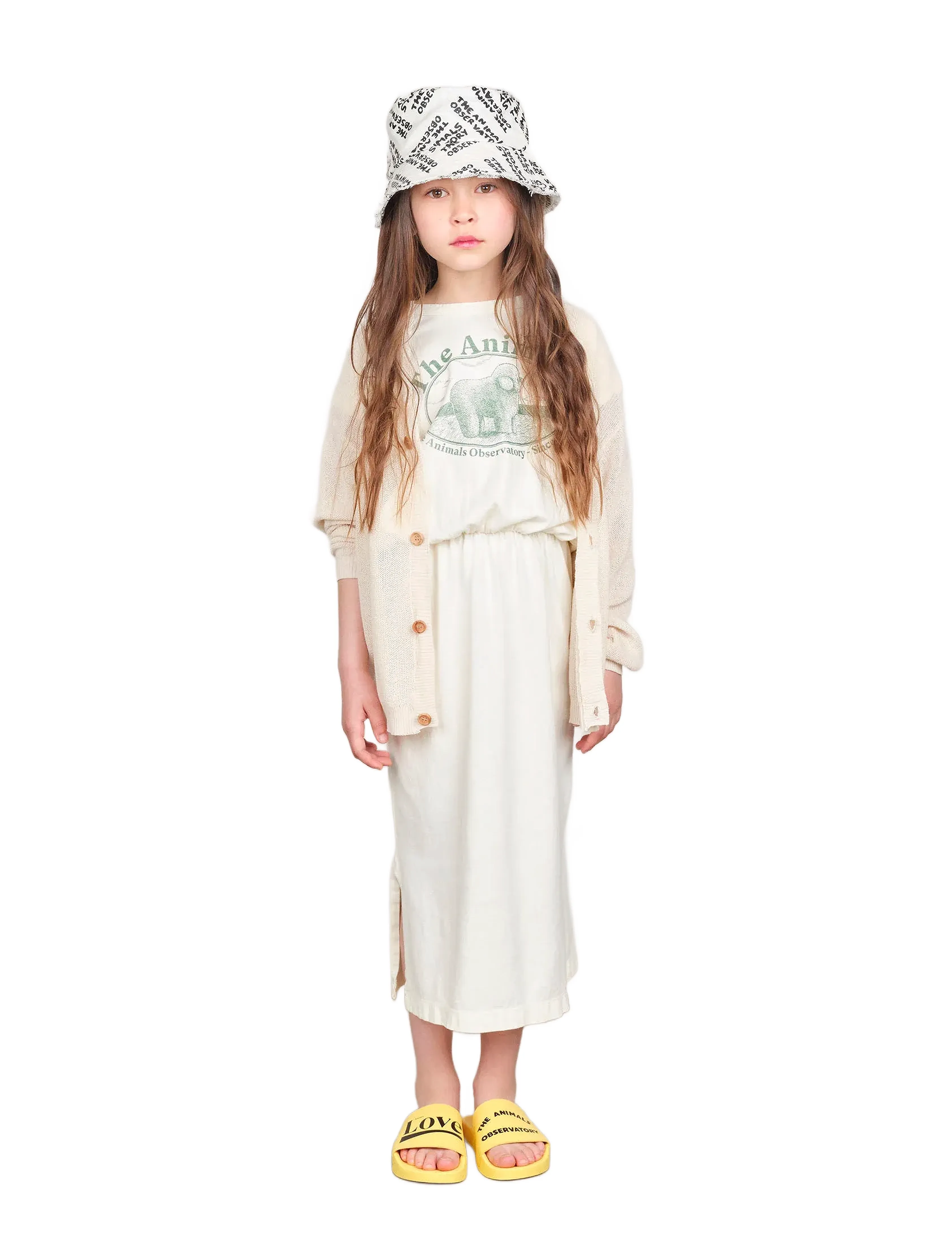 THE ANIMALS OBSERVATORY Racoon Kid Cardigan White, 8 Y, White, Strik > Cardigans, Børn